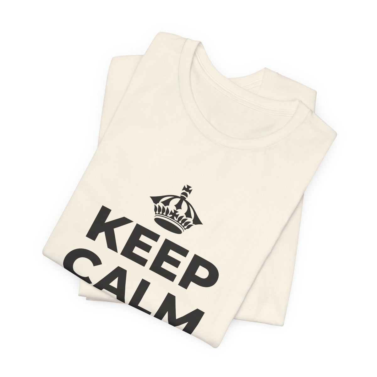 KEEP CALM AND OWN IT T-Shirt (White–Asphalt)