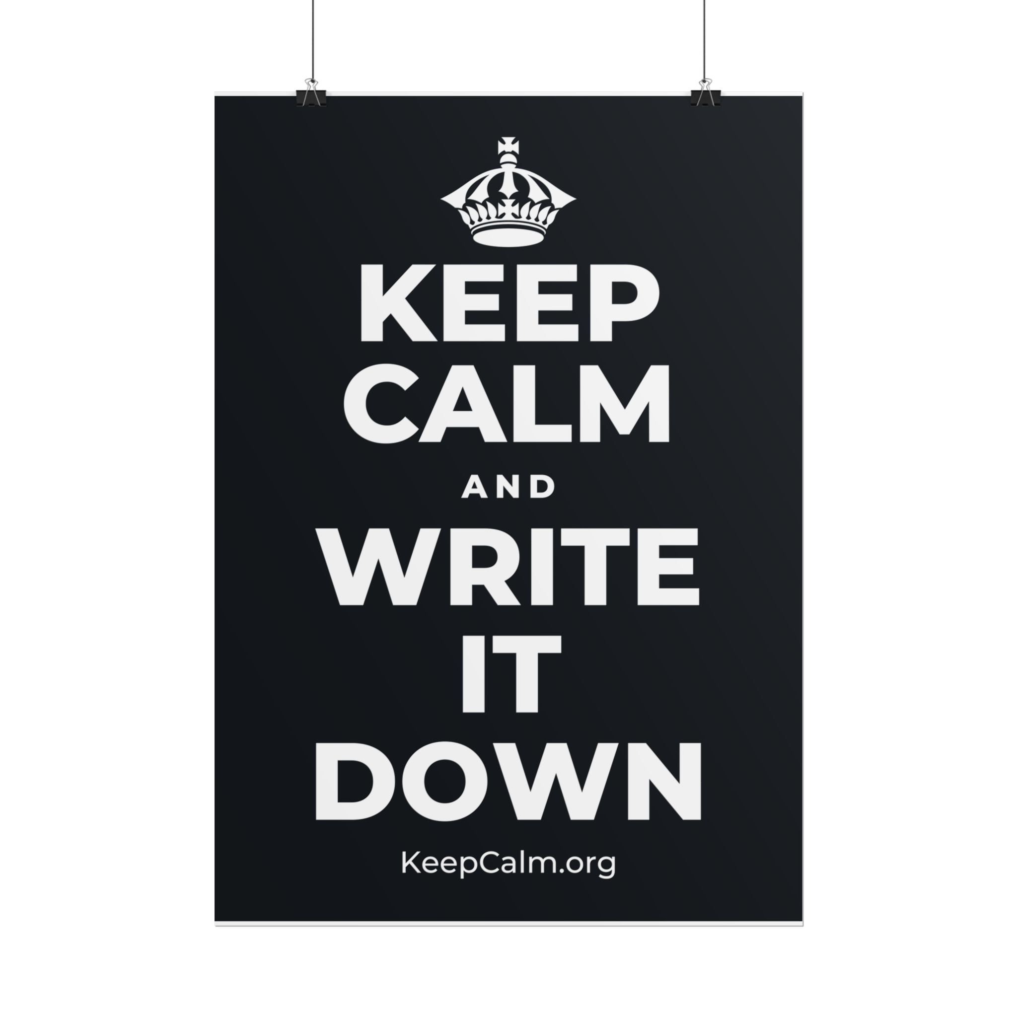 KEEP CALM AND WRITE IT DOWN Poster (Dark)