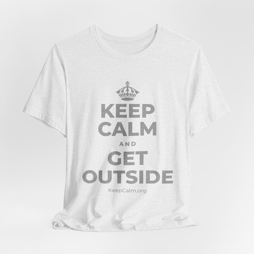 KEEP CALM AND GET OUTSIDE T-Shirt (Soft Cream–Heather Mauve)