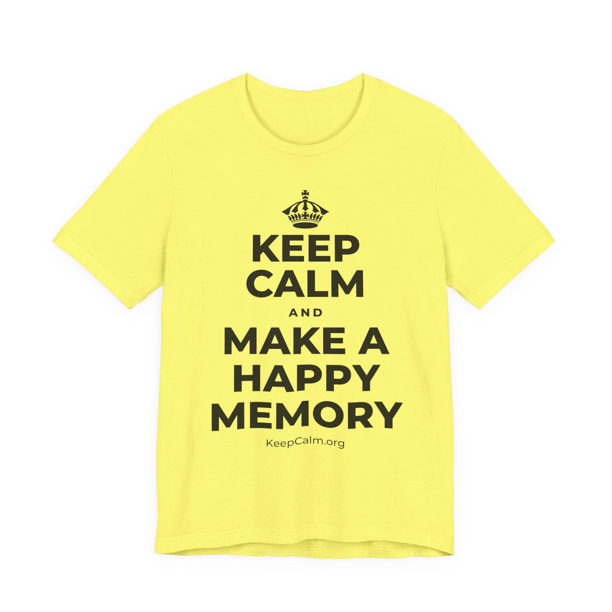 KEEP CALM AND MAKE A HAPPY MEMORY T-Shirt (Soft Cream–Heather Mauve)