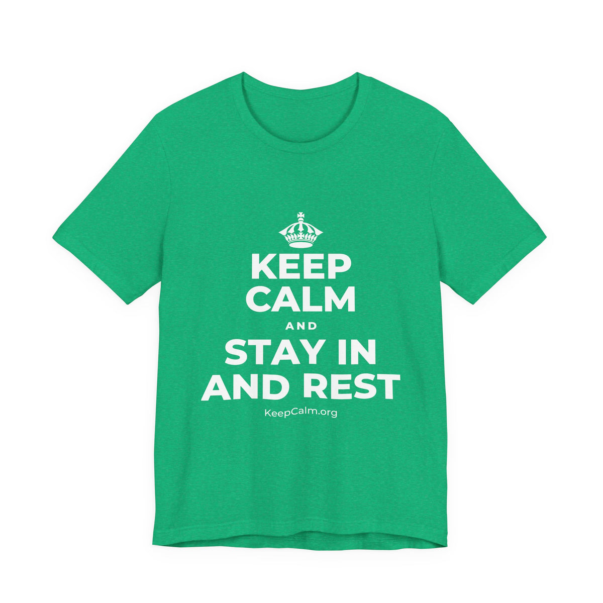 KEEP CALM AND STAY IN AND REST T-Shirt (Baby Blue–Silver)