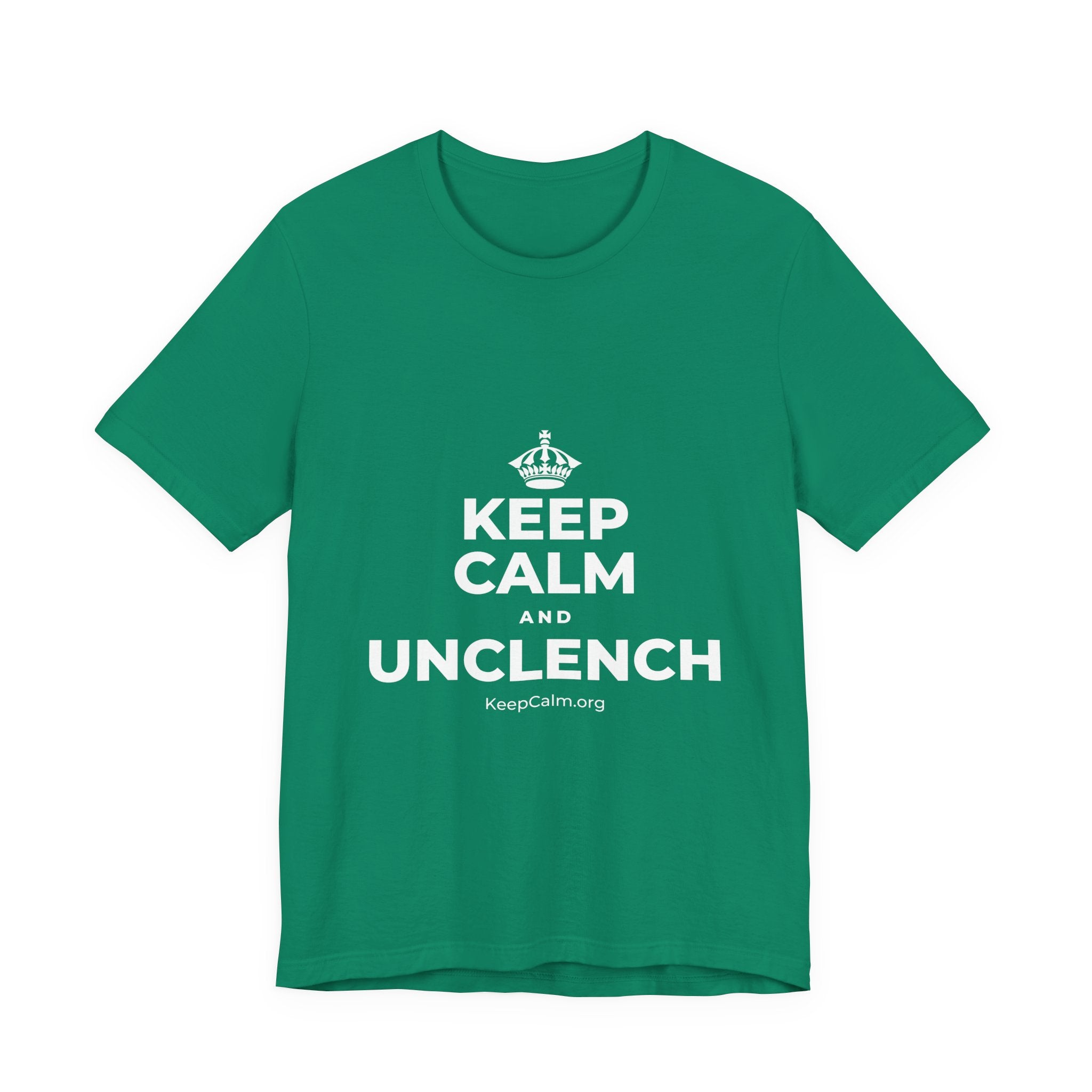 KEEP CALM AND UNCLENCH T-Shirt (White–Asphalt)
