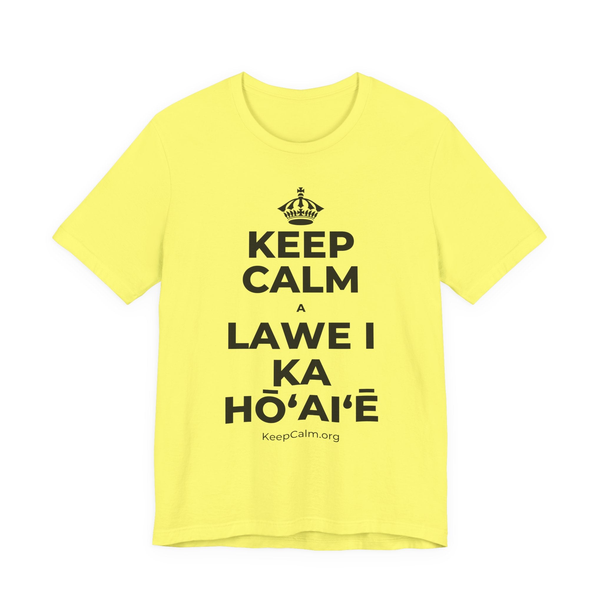KEEP CALM A LAWE I KA HŌʻAIʻĒ T-Shirt (Soft Cream–Heather Mauve)