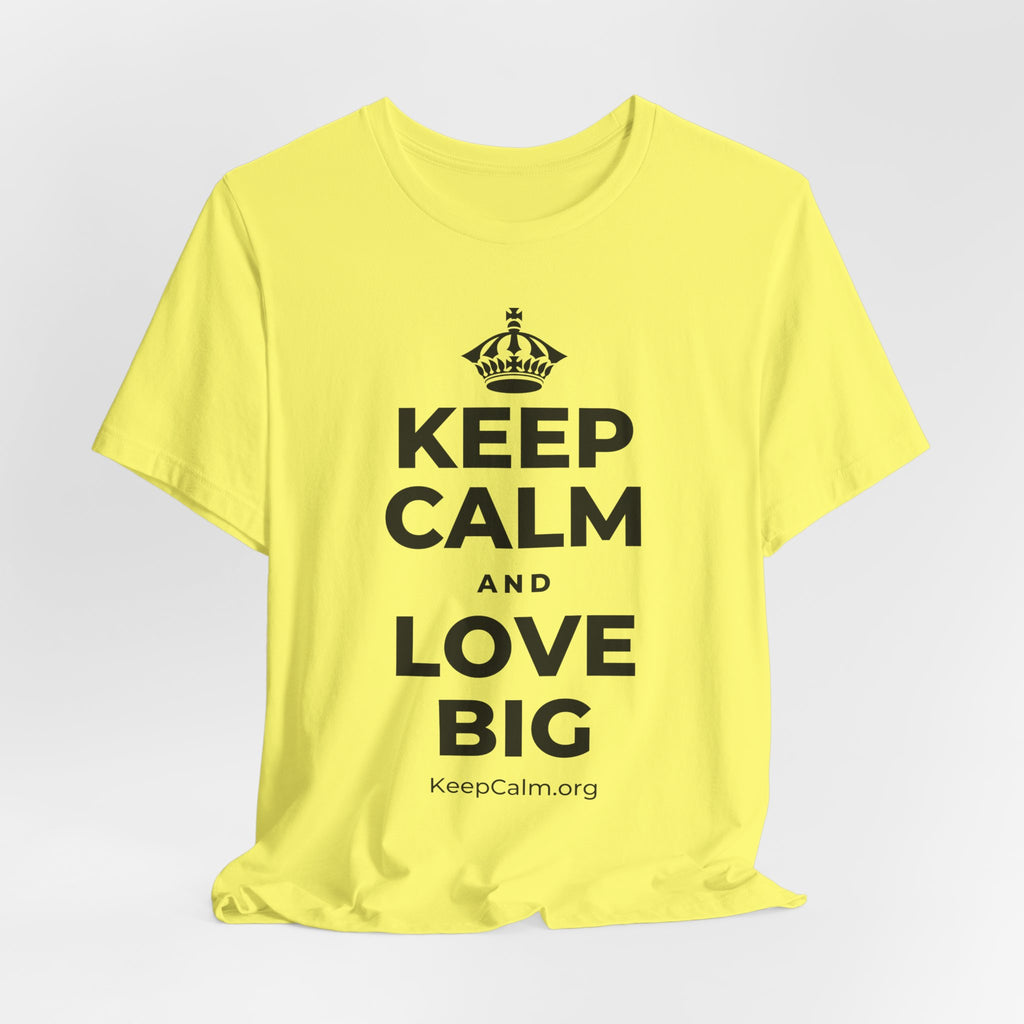 KEEP CALM AND LOVE BIG T-Shirt (Soft Cream–Heather Mauve)