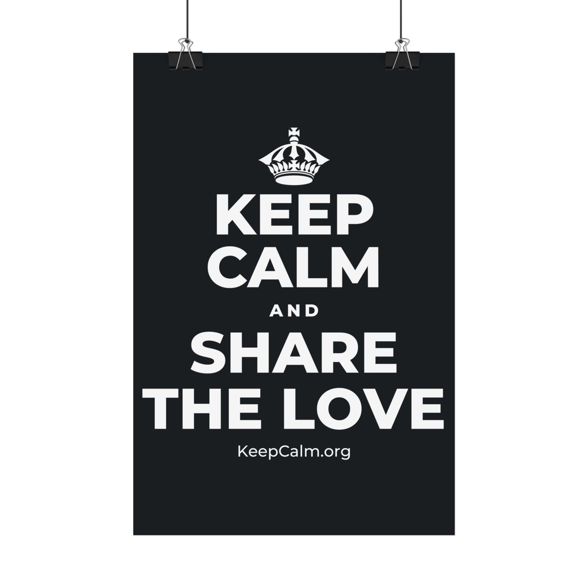 KEEP CALM AND SHARE THE LOVE Satin Poster (Dark)