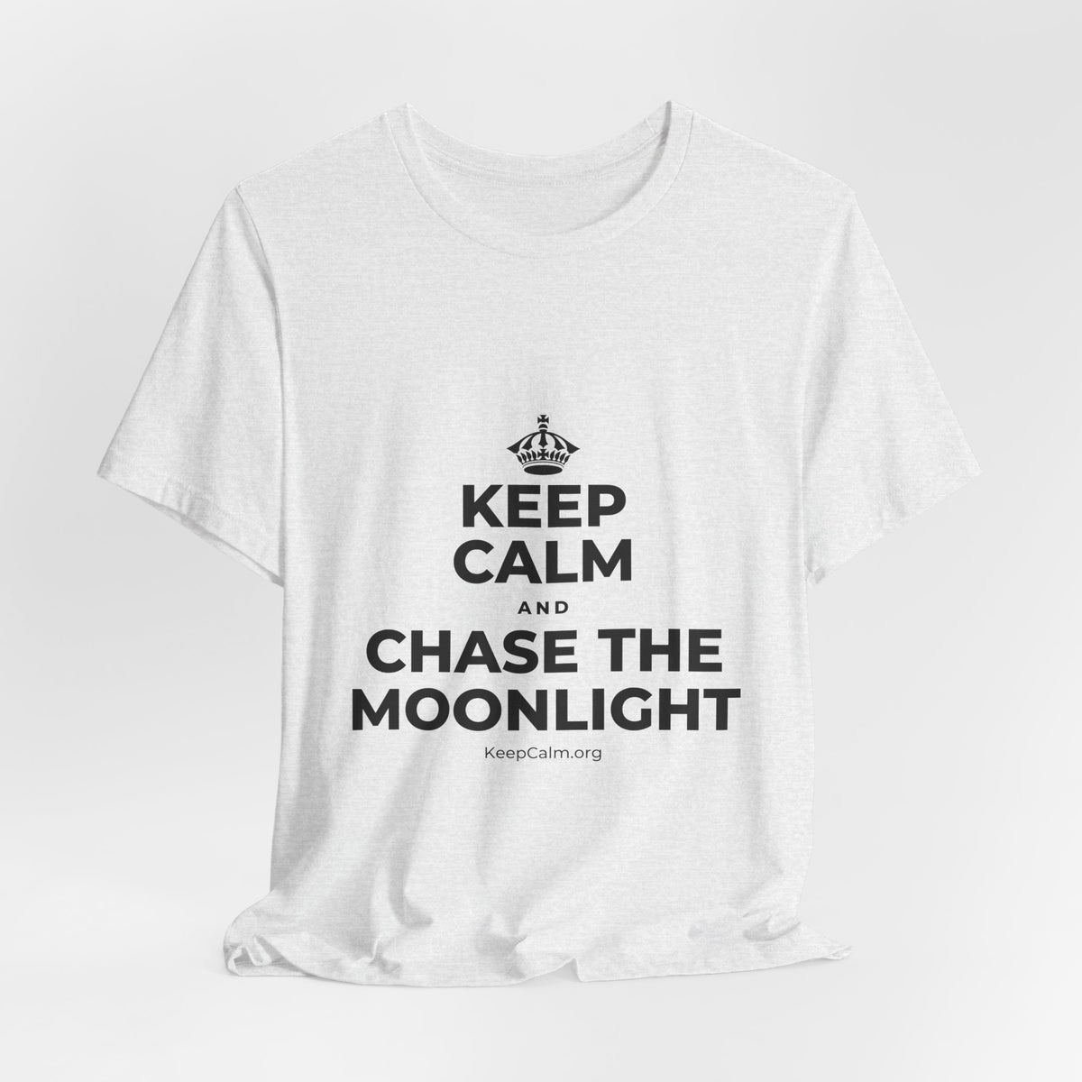 KEEP CALM AND CHASE THE MOONLIGHT T-Shirt (Soft Cream–Heather Mauve)