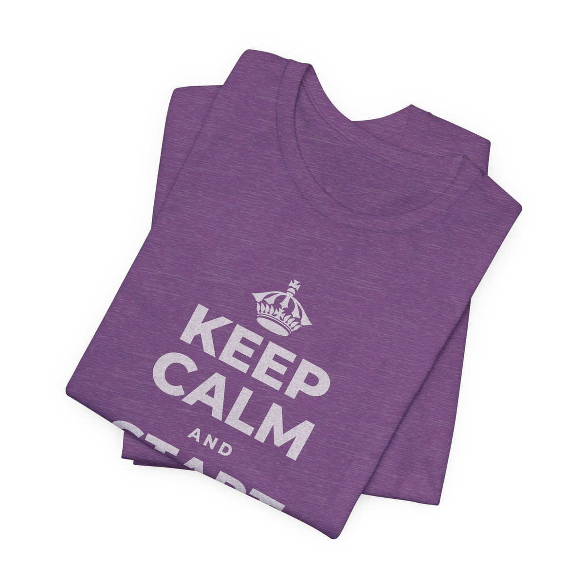 KEEP CALM AND START WHERE YOU ARE T-Shirt (Baby Blue–Silver)