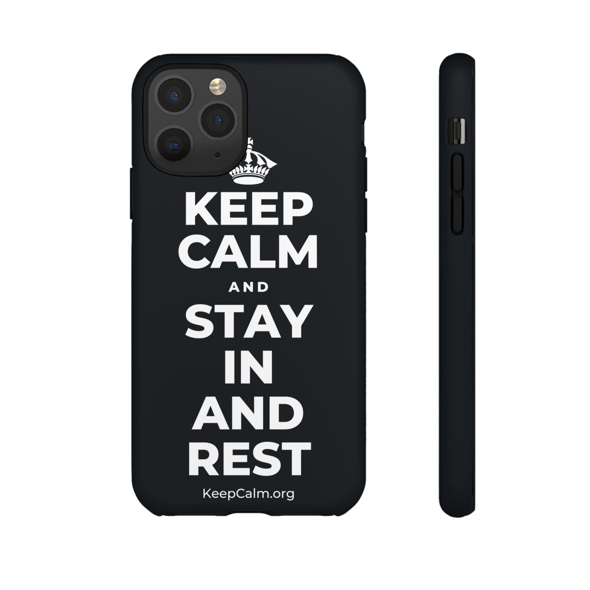 KEEP CALM AND STAY IN AND REST Phone Case (Dark)