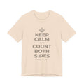 KEEP CALM AND COUNT BOTH SIDES T-Shirt (Soft Cream–Heather Mauve)