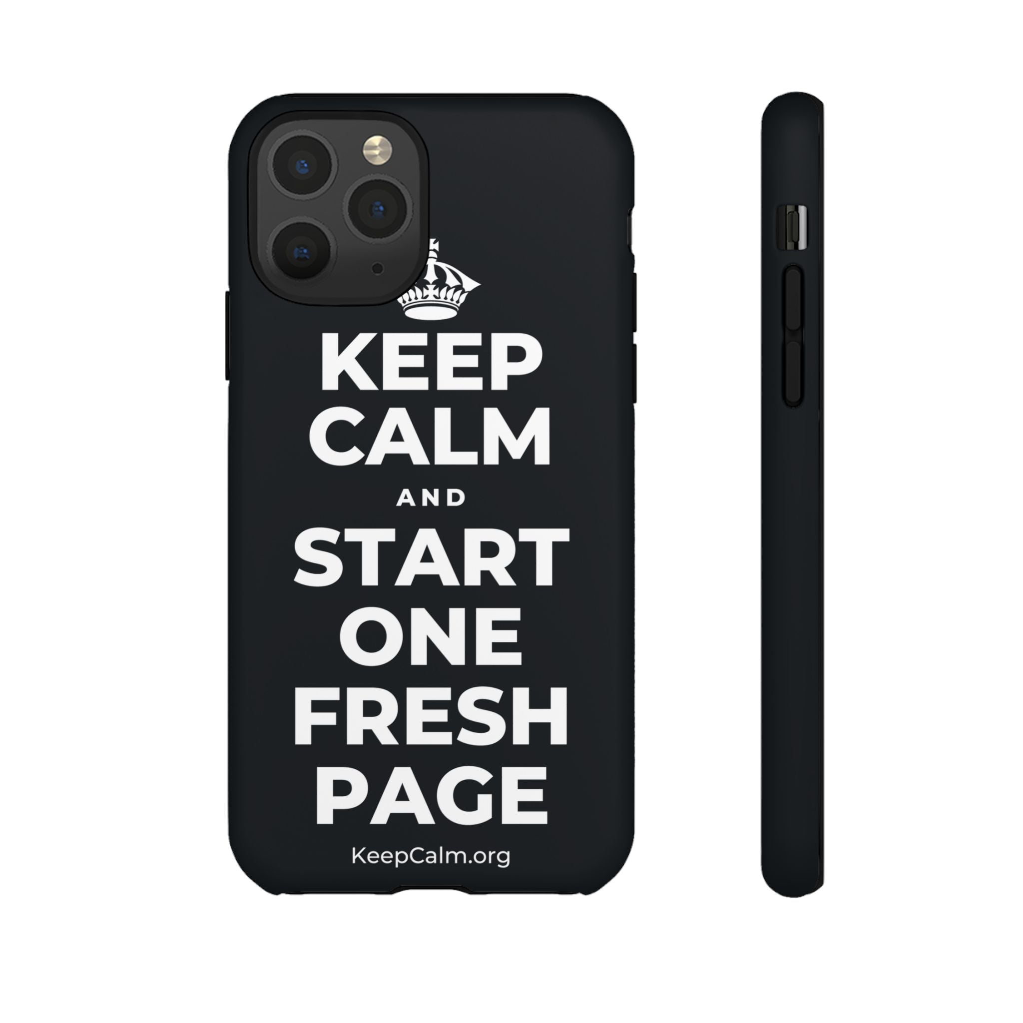KEEP CALM AND START ONE FRESH PAGE Phone Case (Dark)