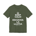 KEEP CALM Y ESCUCHA LA LLUVIA T-Shirt (Military Green–Autumn)