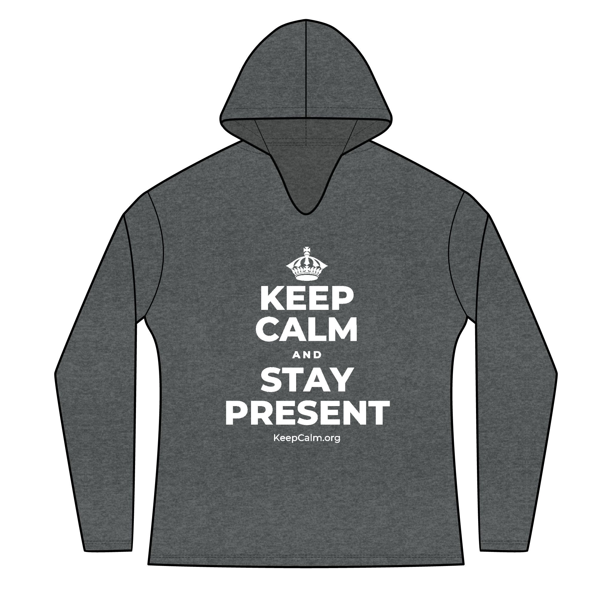 KEEP CALM AND STAY PRESENT Women's Long Sleeve Hoodie