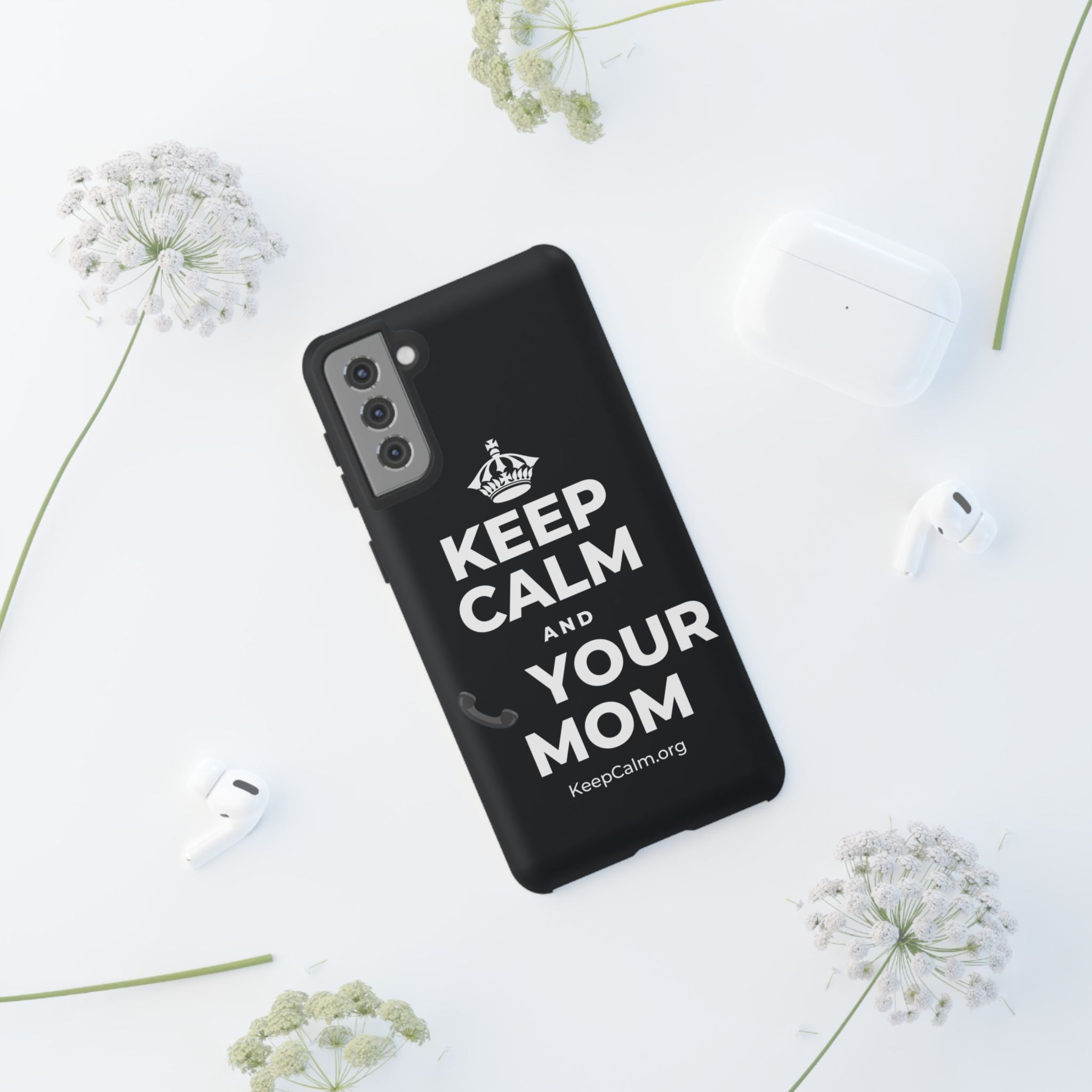 KEEP CALM AND 📞 YOUR MOM Phone Case (Dark)