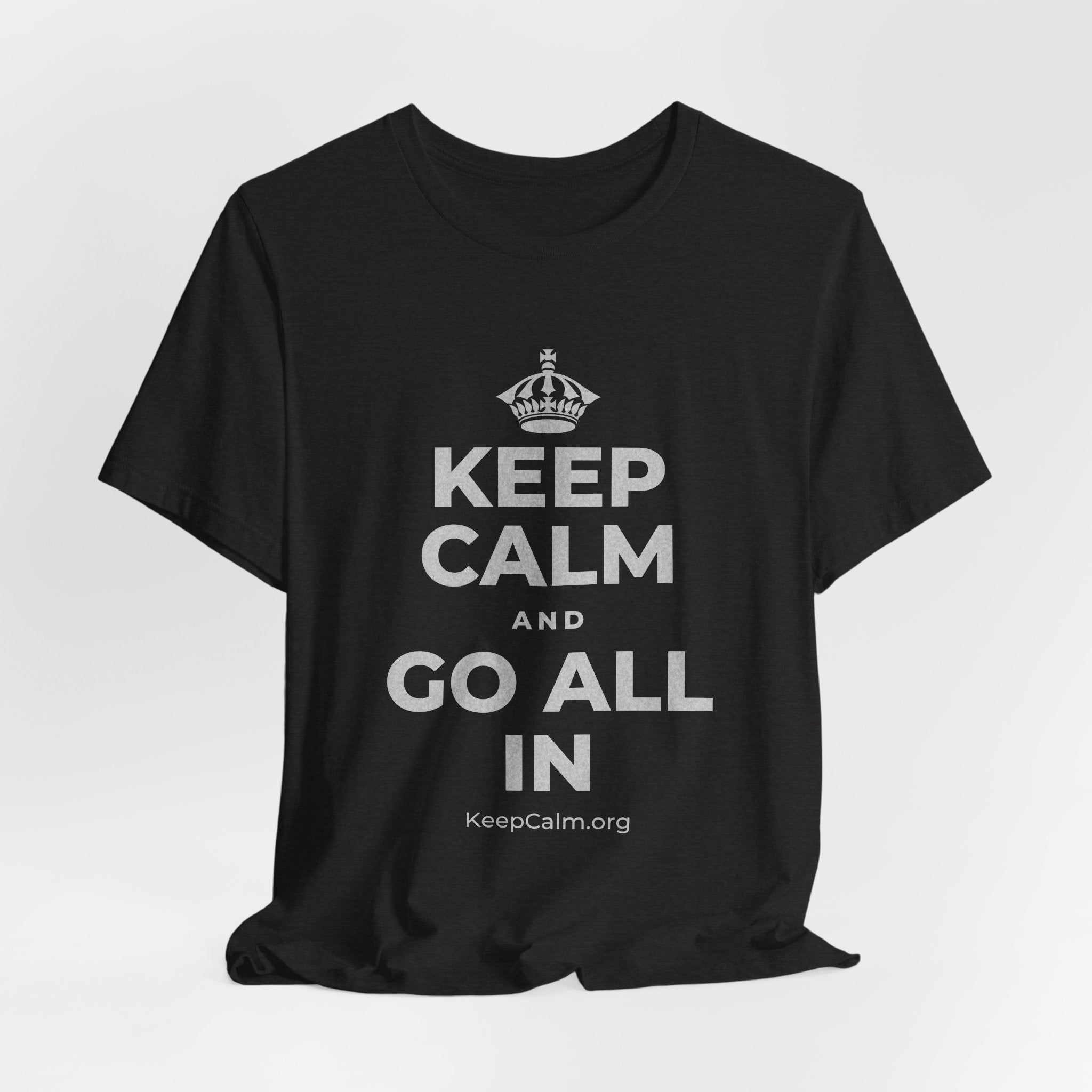 KEEP CALM AND GO ALL IN T-Shirt (Soft Cream–Heather Mauve)