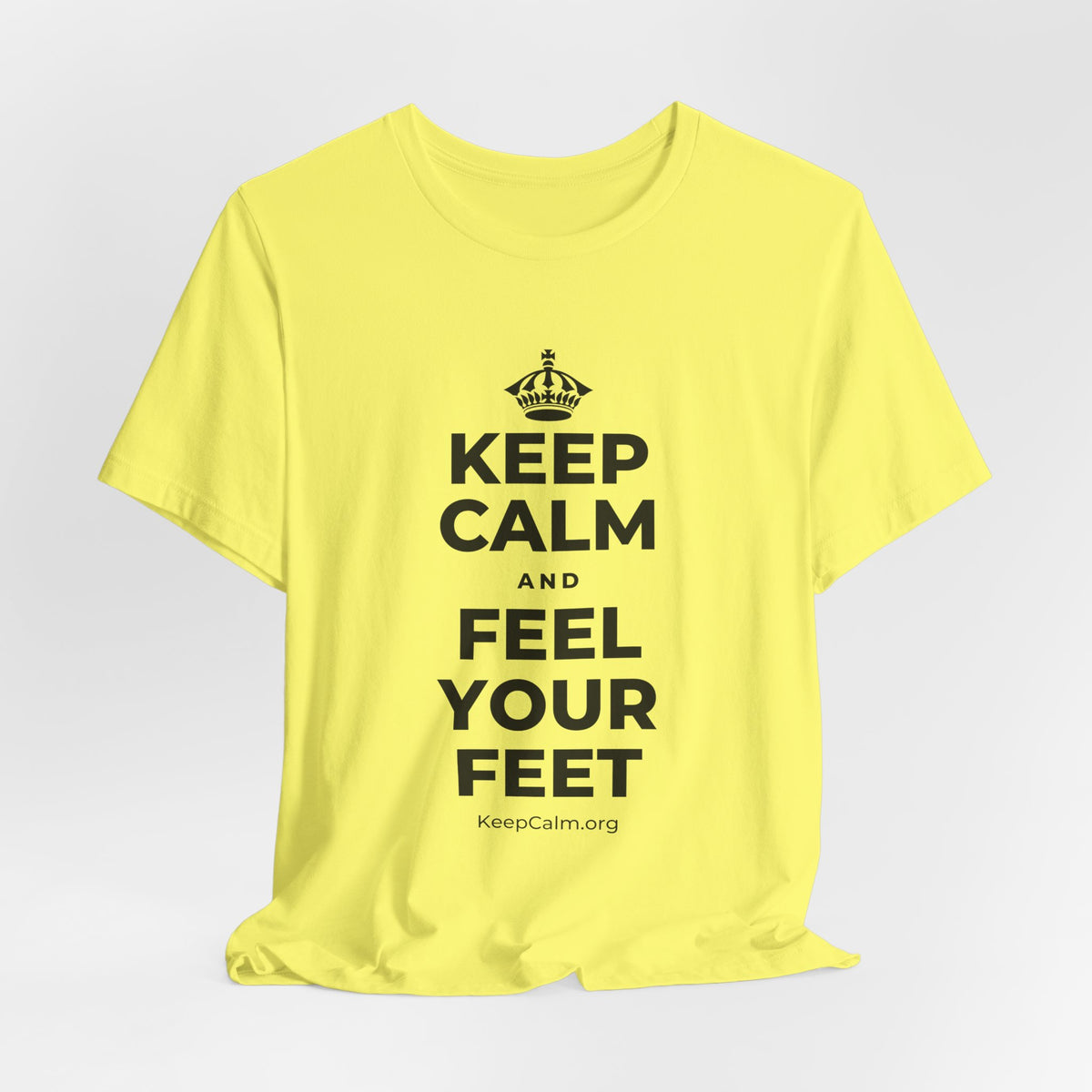 KEEP CALM AND FEEL YOUR FEET T-Shirt (Soft Cream–Heather Mauve)