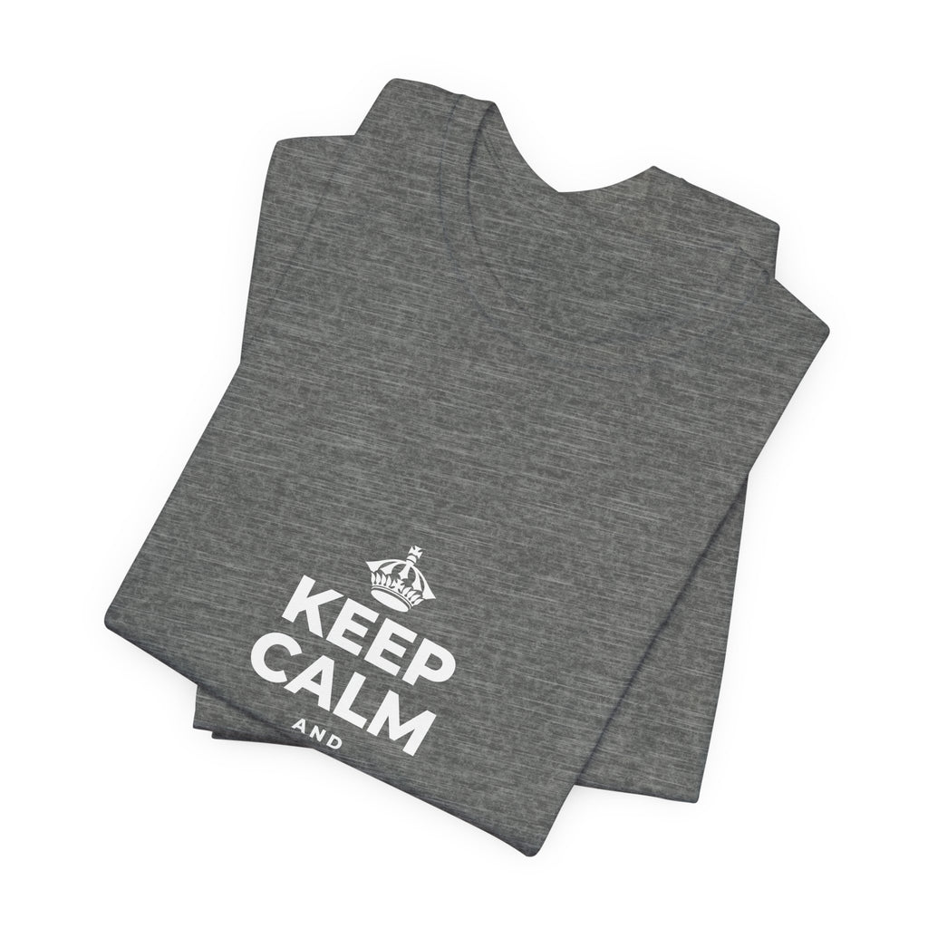 KEEP CALM AND STAY UNBOTHERED T-Shirt (Baby Blue–Silver)
