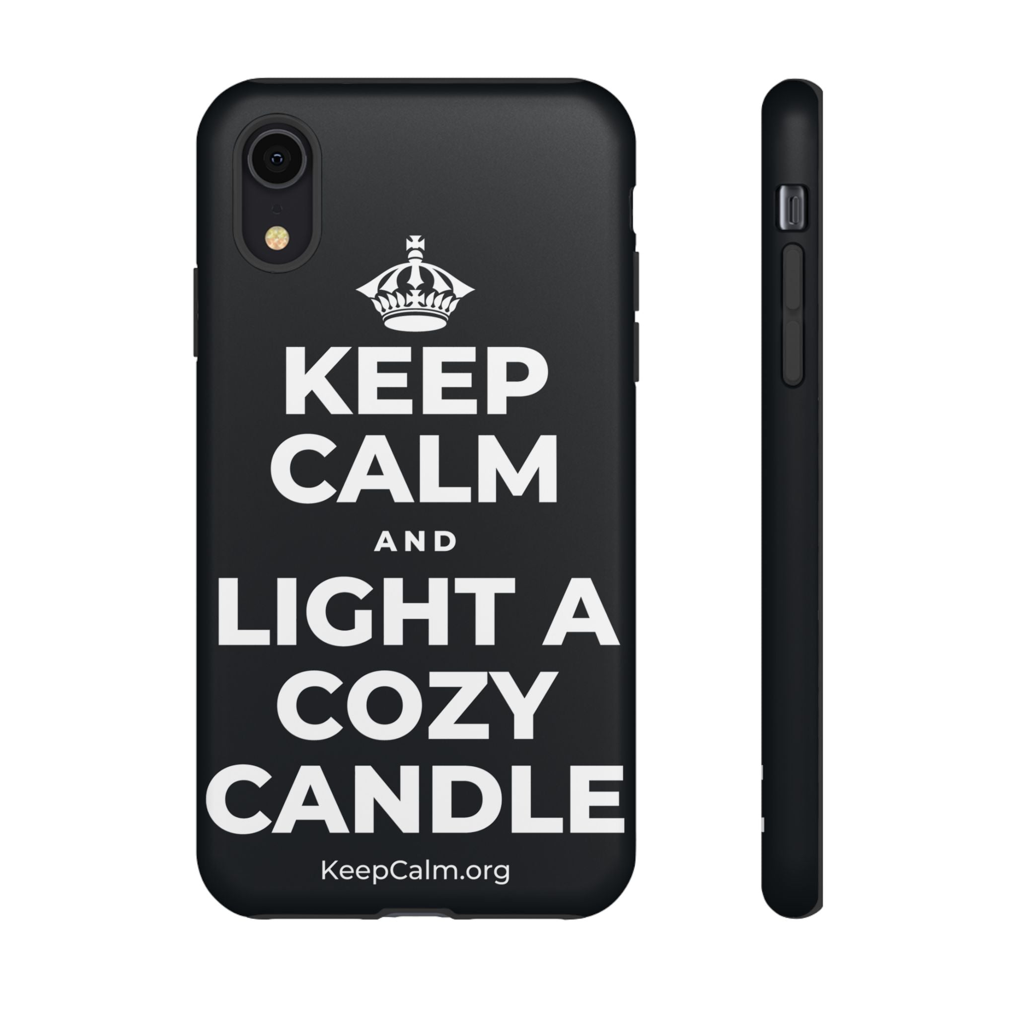 KEEP CALM AND LIGHT A COZY CANDLE Phone Case (Dark)
