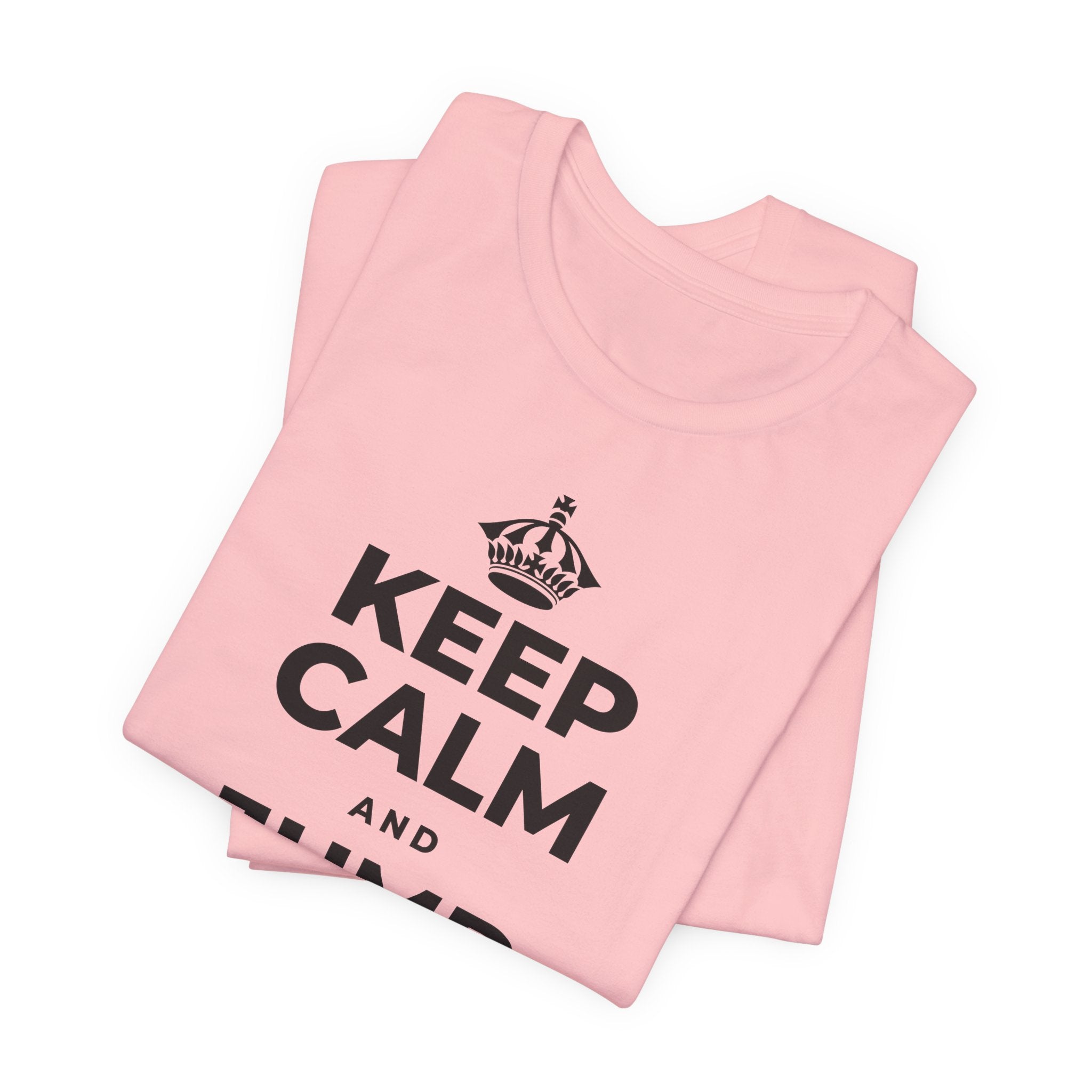 KEEP CALM AND JUMP IN A PUDDLE T-Shirt (White–Asphalt)
