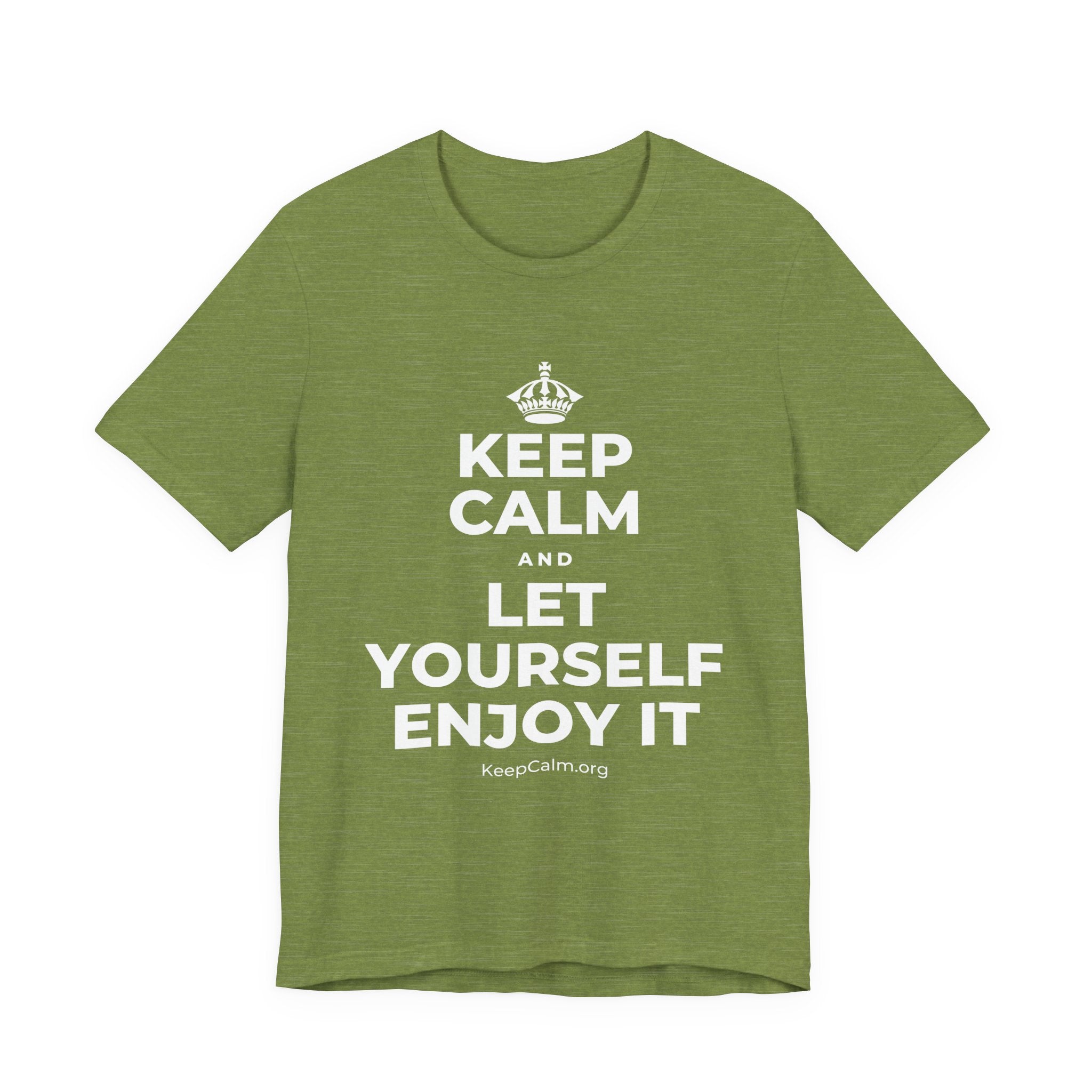 KEEP CALM AND LET YOURSELF ENJOY IT T-Shirt (Baby Blue–Silver)