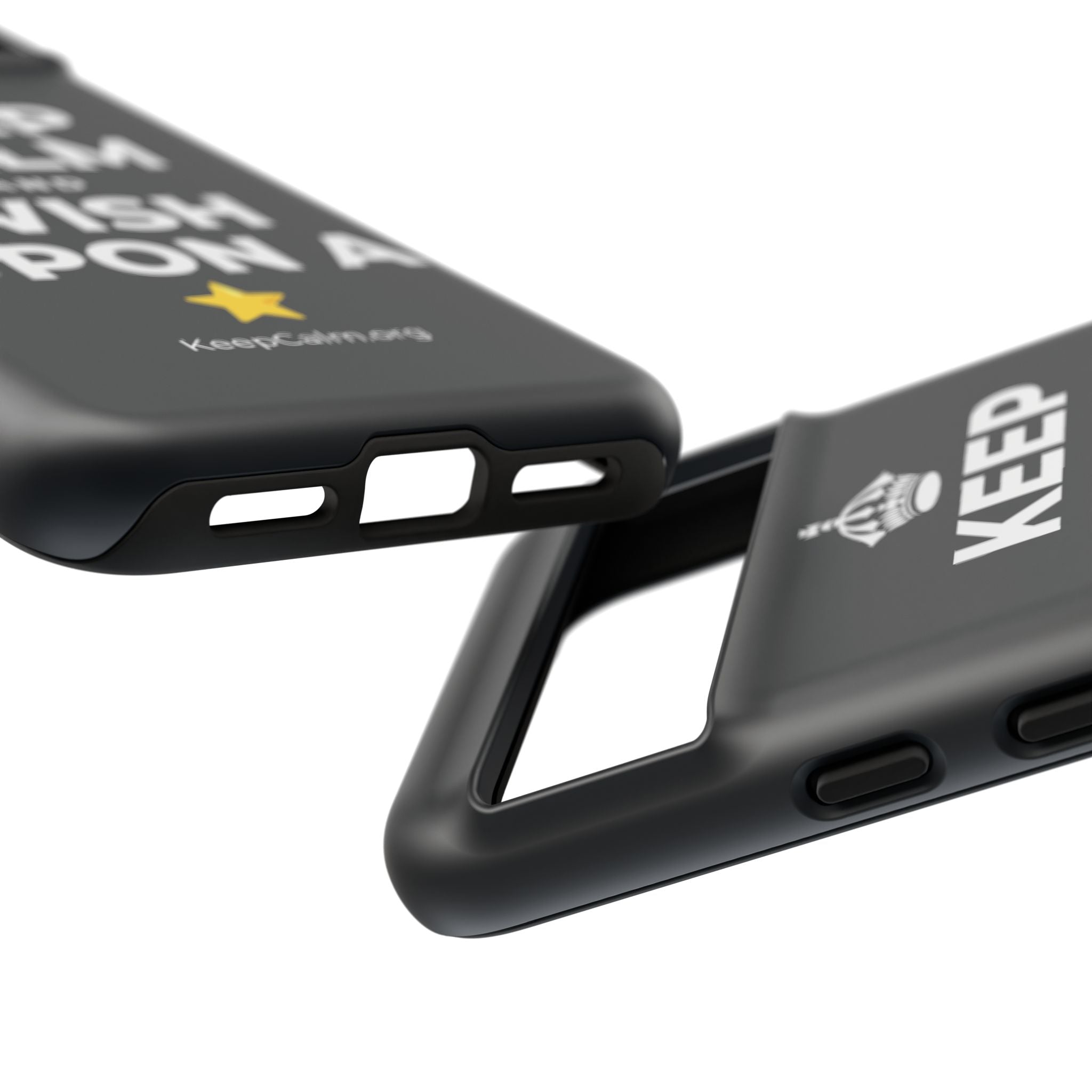 KEEP CALM AND WISH UPON A ⭐ Phone Case (Dark)