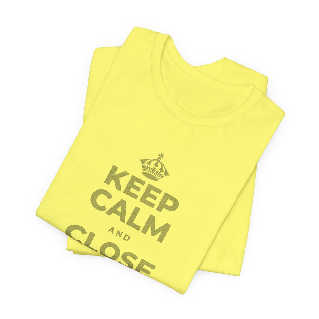 KEEP CALM AND CLOSE YOUR EYES A MOMENT T-Shirt (Soft Cream–Heather Mauve)