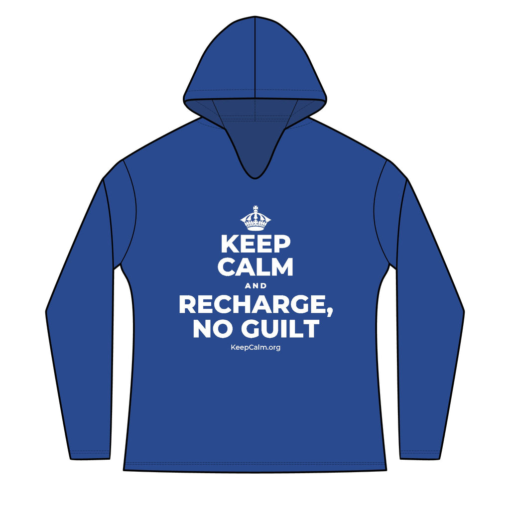KEEP CALM AND RECHARGE, NO GUILT Women's Long Sleeve Hoodie