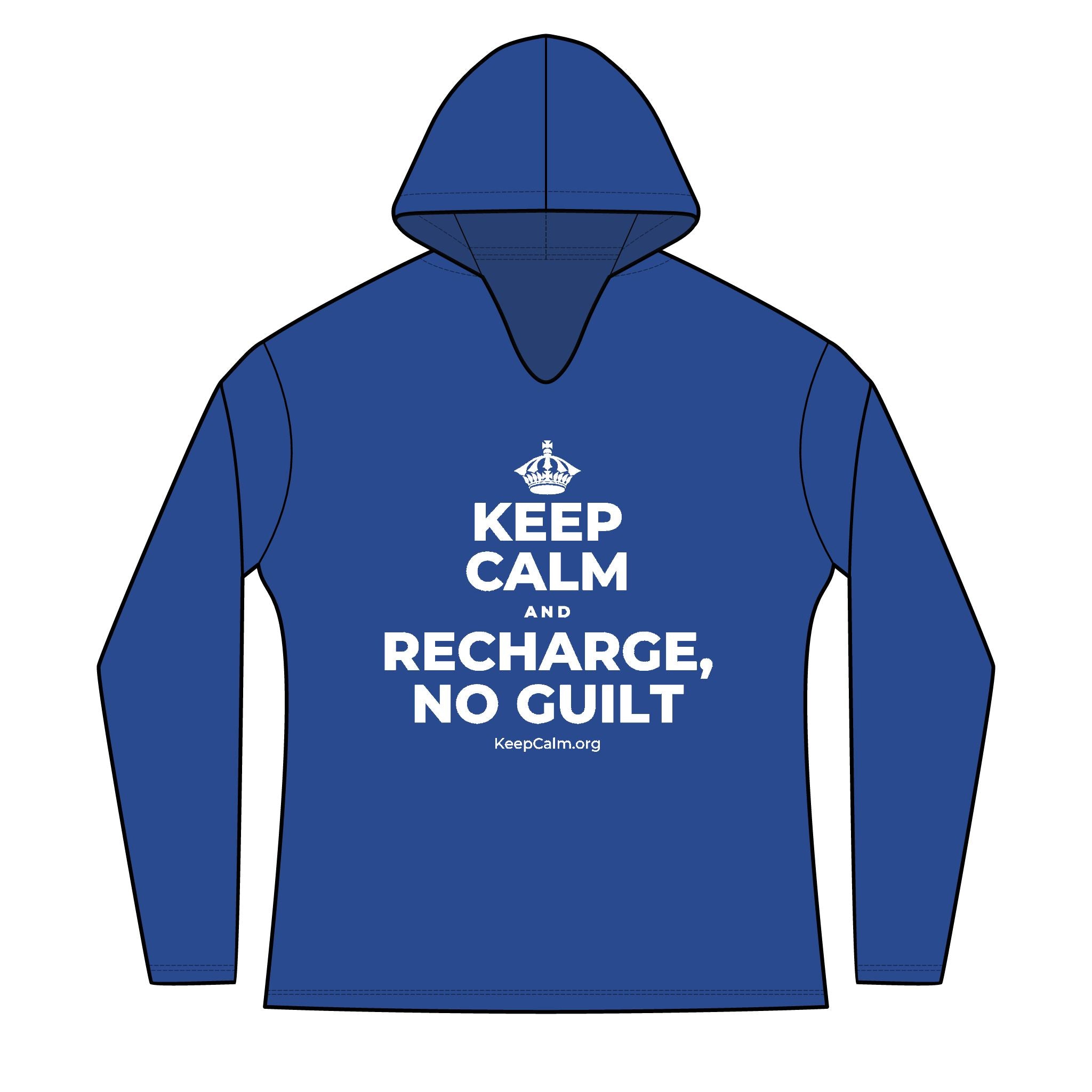 KEEP CALM AND RECHARGE, NO GUILT Women's Long Sleeve Hoodie