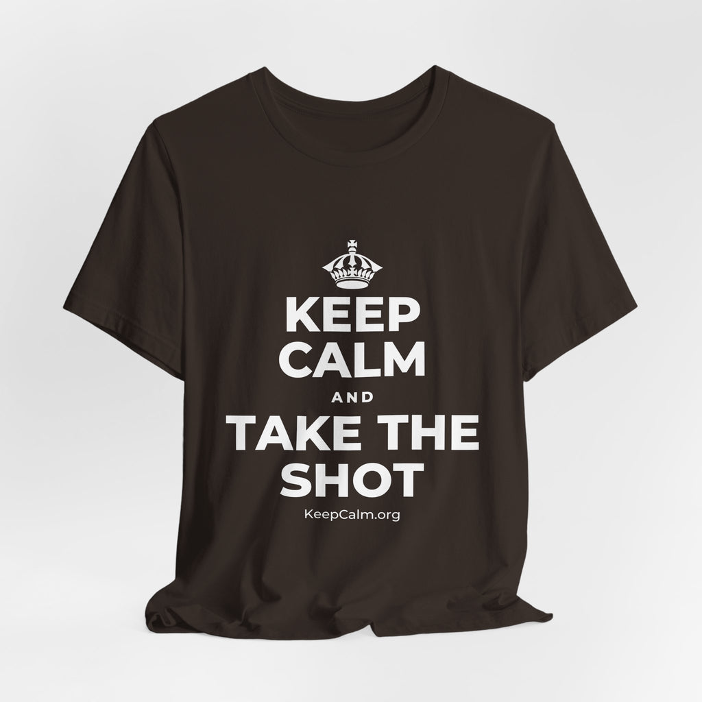 KEEP CALM AND TAKE THE SHOT T-Shirt (Soft Cream–Heather Mauve)