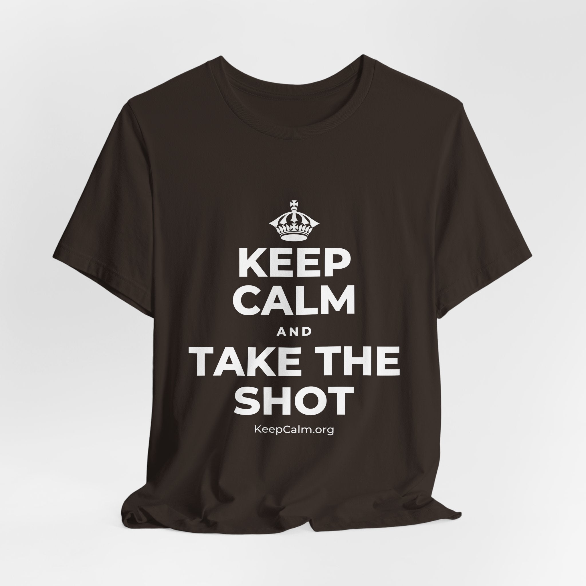 KEEP CALM AND TAKE THE SHOT T-Shirt (Soft Cream–Heather Mauve)