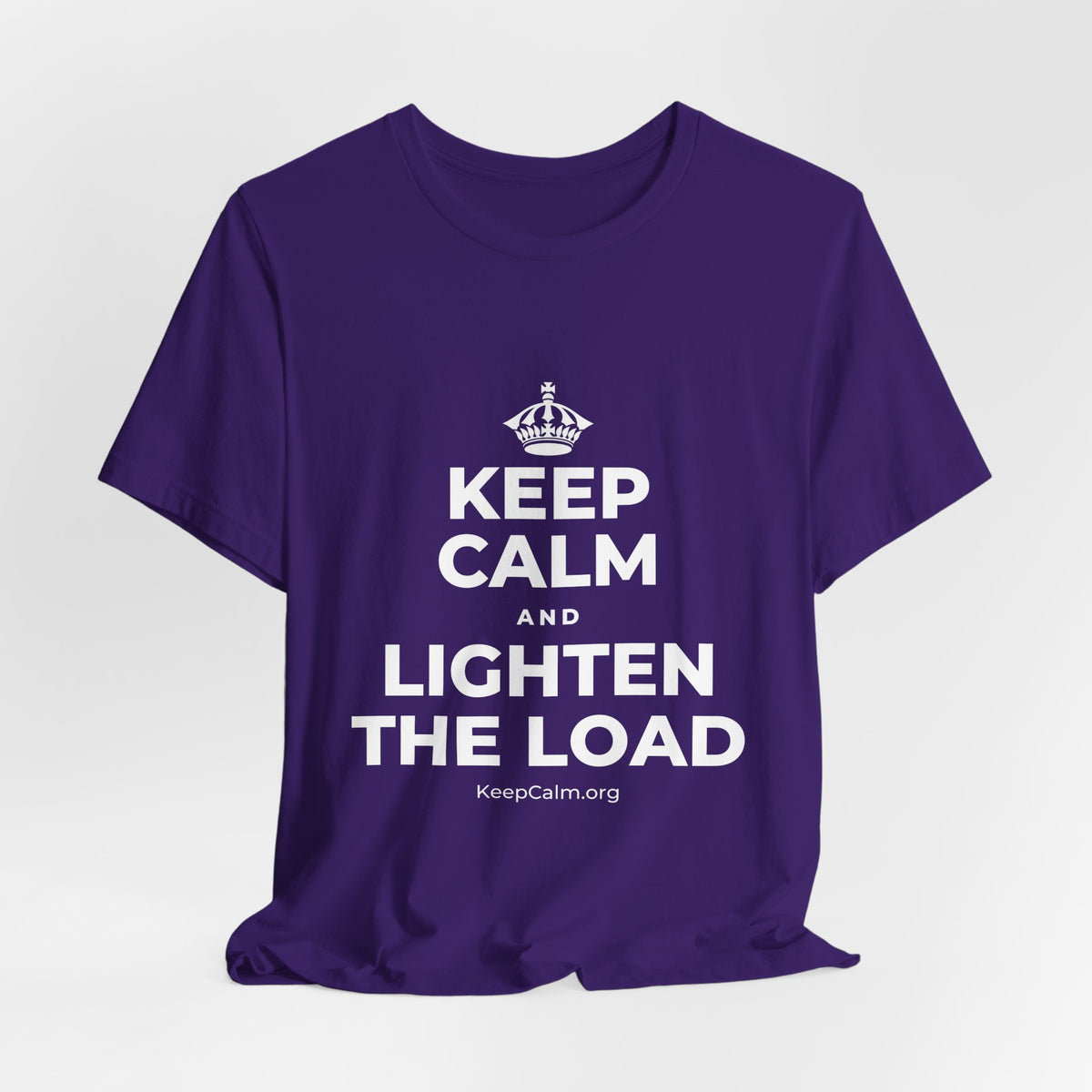 KEEP CALM AND LIGHTEN THE LOAD T-Shirt (Soft Cream–Heather Mauve)