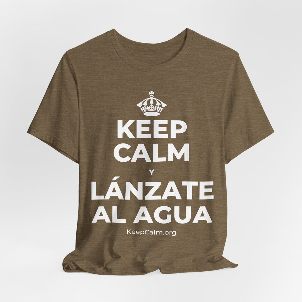 KEEP CALM Y LÁNZATE AL AGUA T-Shirt (Soft Cream–Heather Mauve)