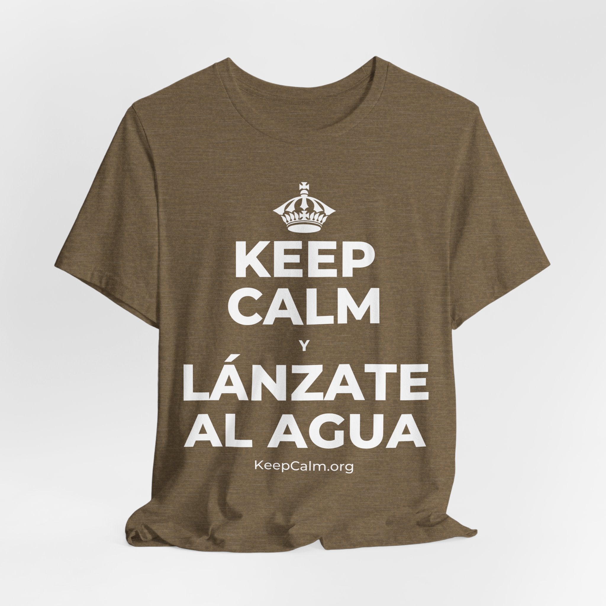 KEEP CALM Y LÁNZATE AL AGUA T-Shirt (Soft Cream–Heather Mauve)