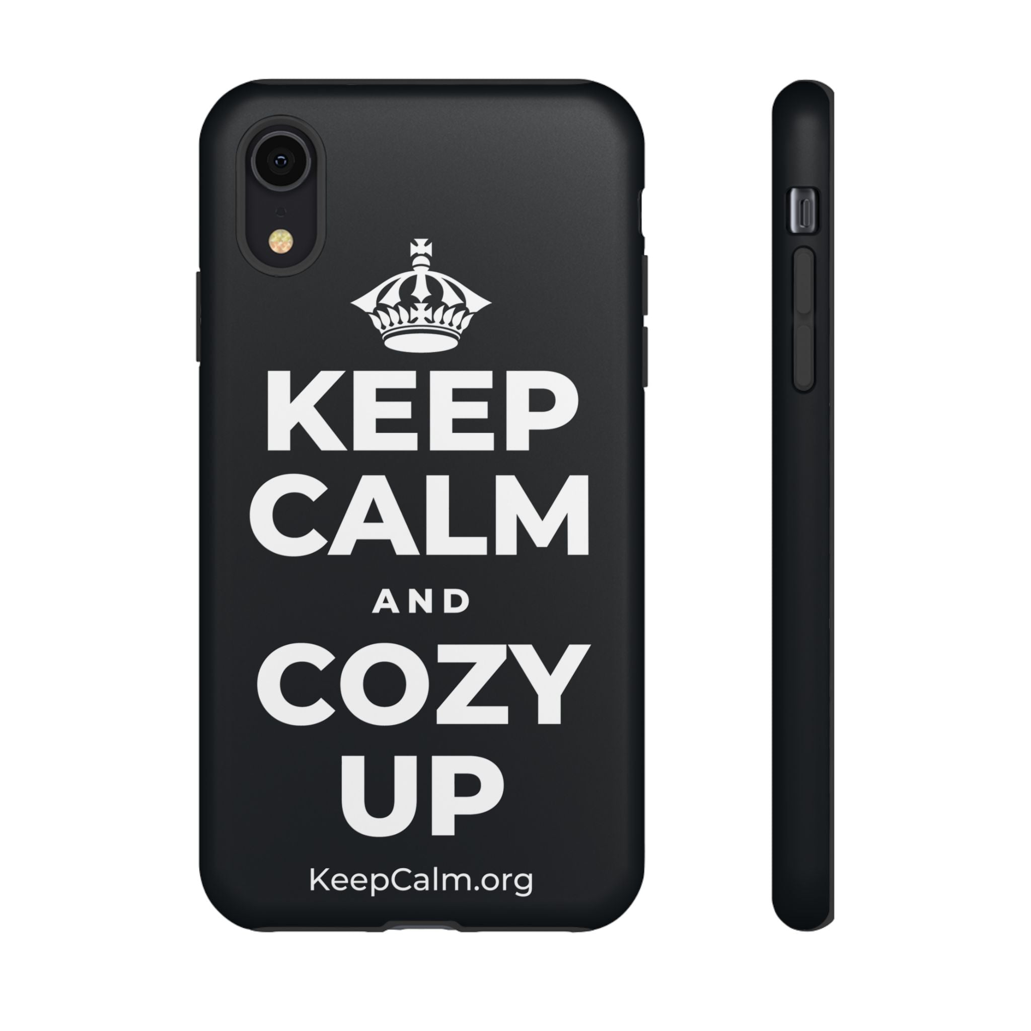 KEEP CALM AND COZY UP Phone Case (Dark)
