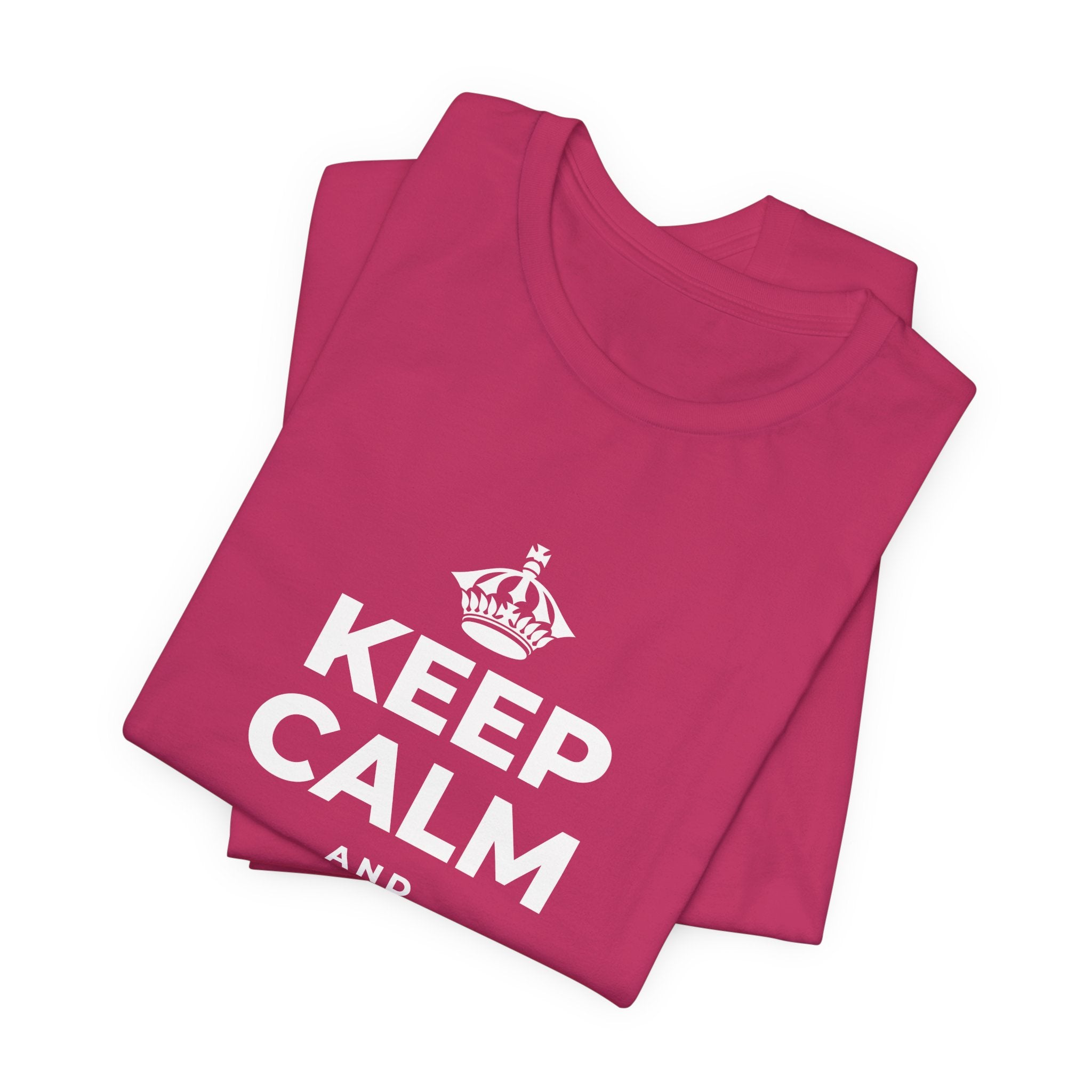 KEEP CALM AND BREATHE DEEPLY T-Shirt (Baby Blue–Silver)