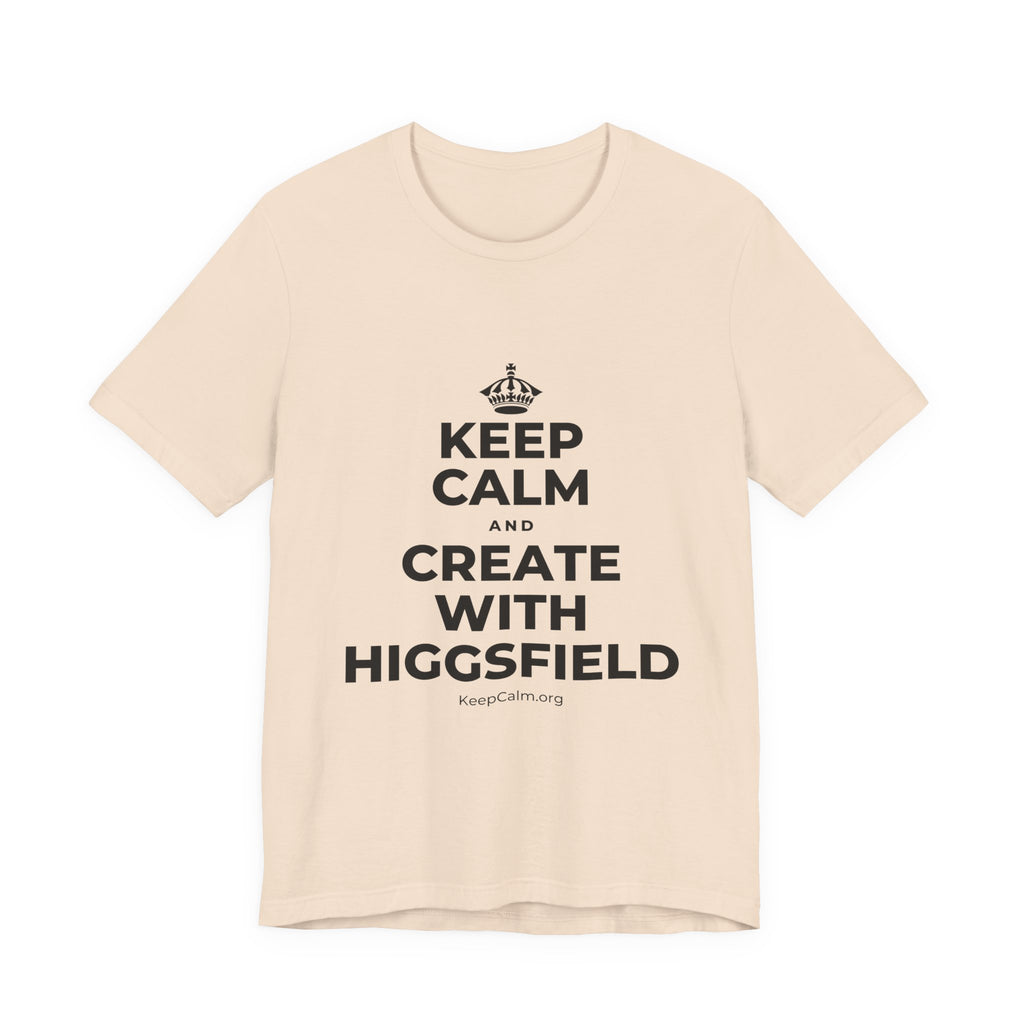 KEEP CALM AND CREATE WITH HIGGSFIELD T-Shirt (Soft Cream–Heather Mauve)