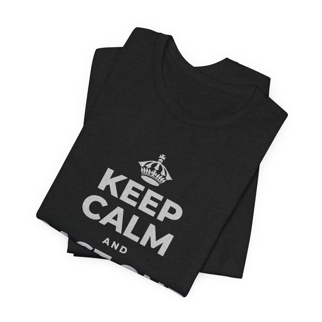KEEP CALM AND CAST ONE VOTE T-Shirt (White–Asphalt)