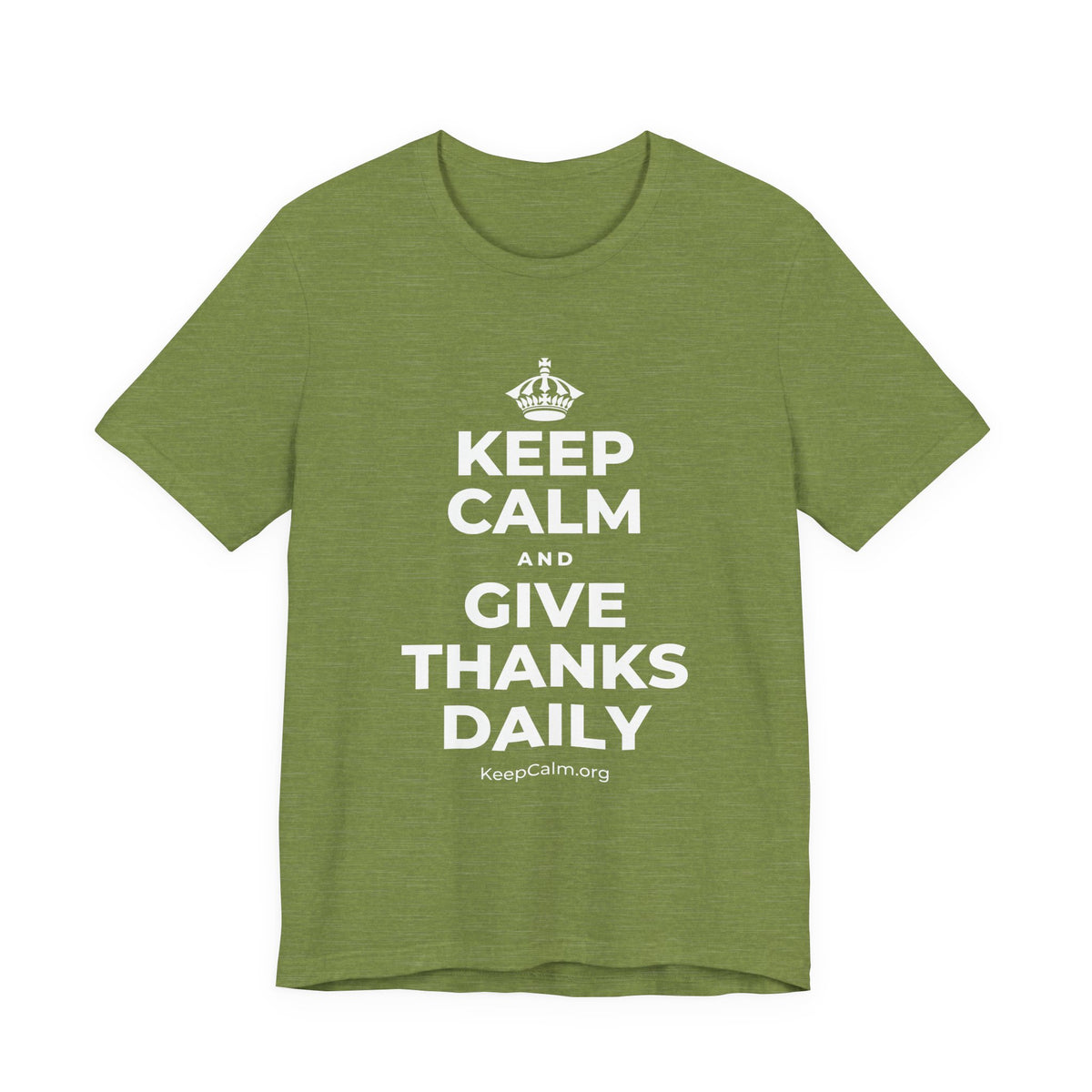 KEEP CALM AND GIVE THANKS DAILY T-Shirt (Baby Blue–Silver)