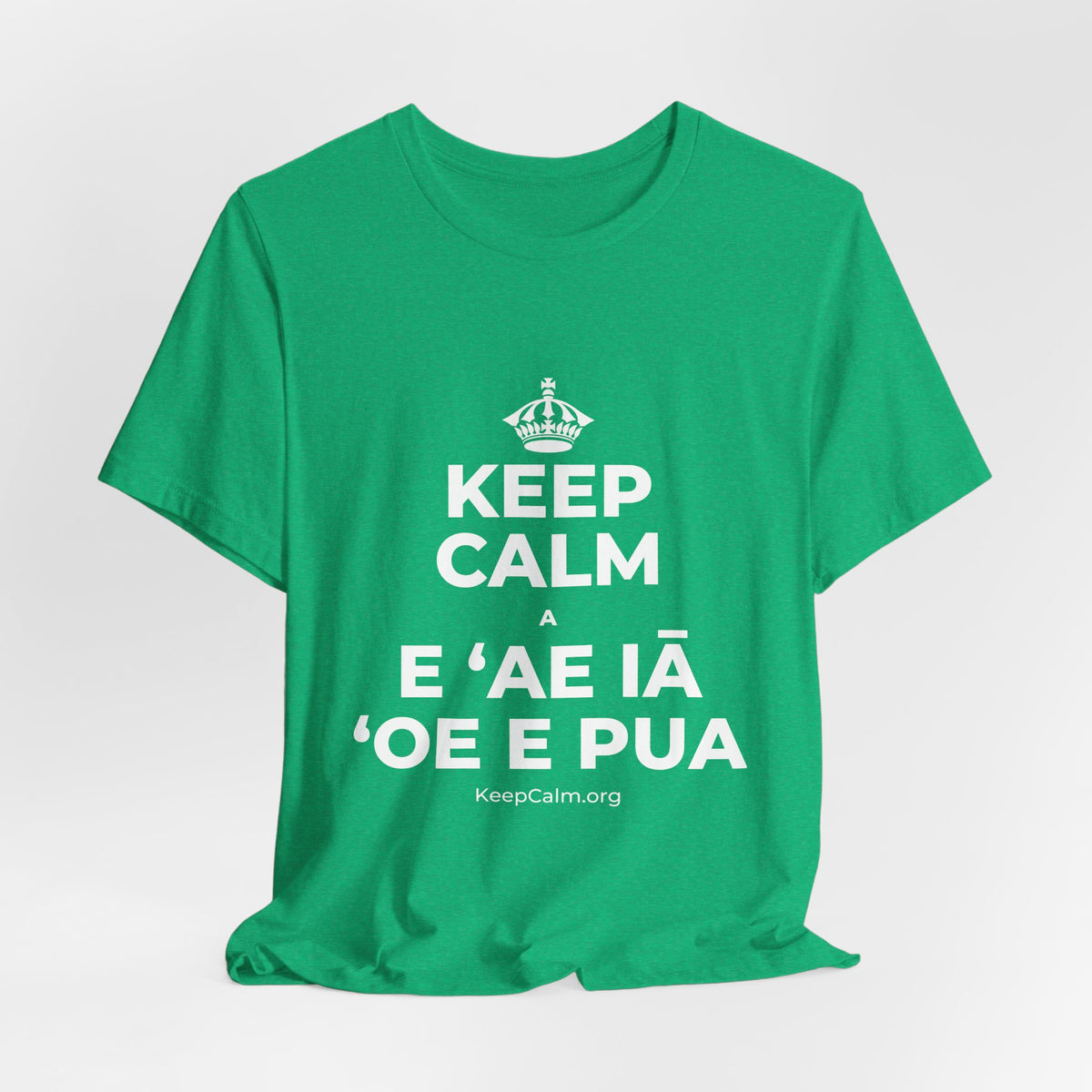 KEEP CALM A E ʻAE IĀ ʻOE E PUA T-Shirt (Baby Blue–Silver)