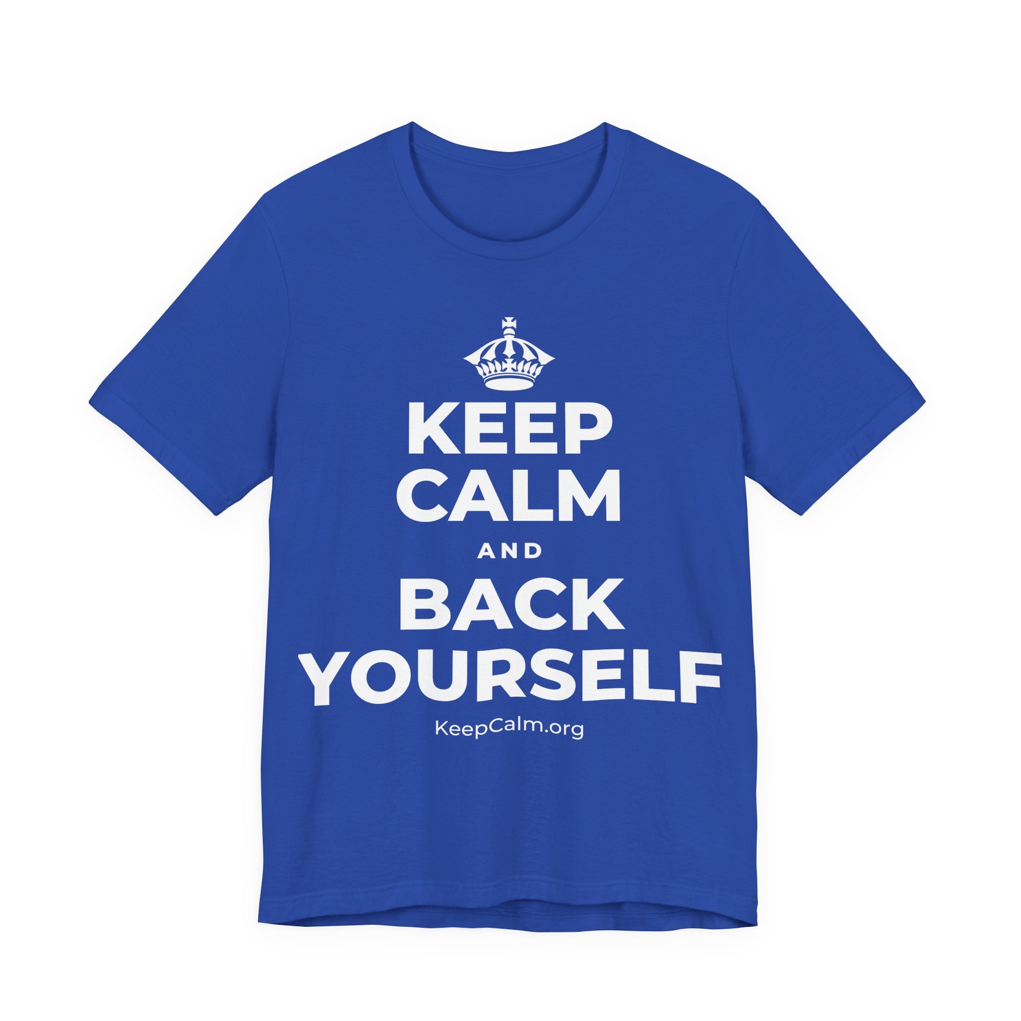 KEEP CALM AND BACK YOURSELF T-Shirt (Soft Cream–Heather Mauve)