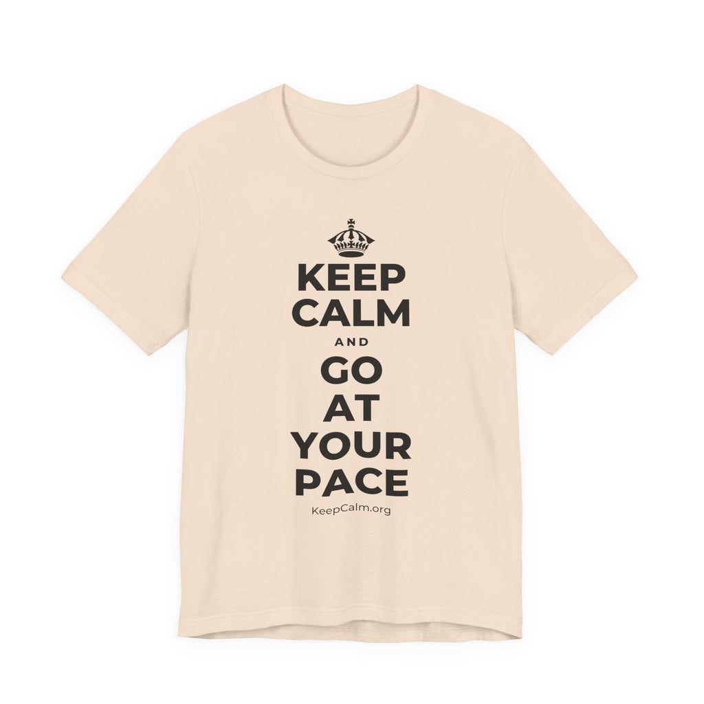 KEEP CALM AND GO AT YOUR PACE T-Shirt (Soft Cream–Heather Mauve)