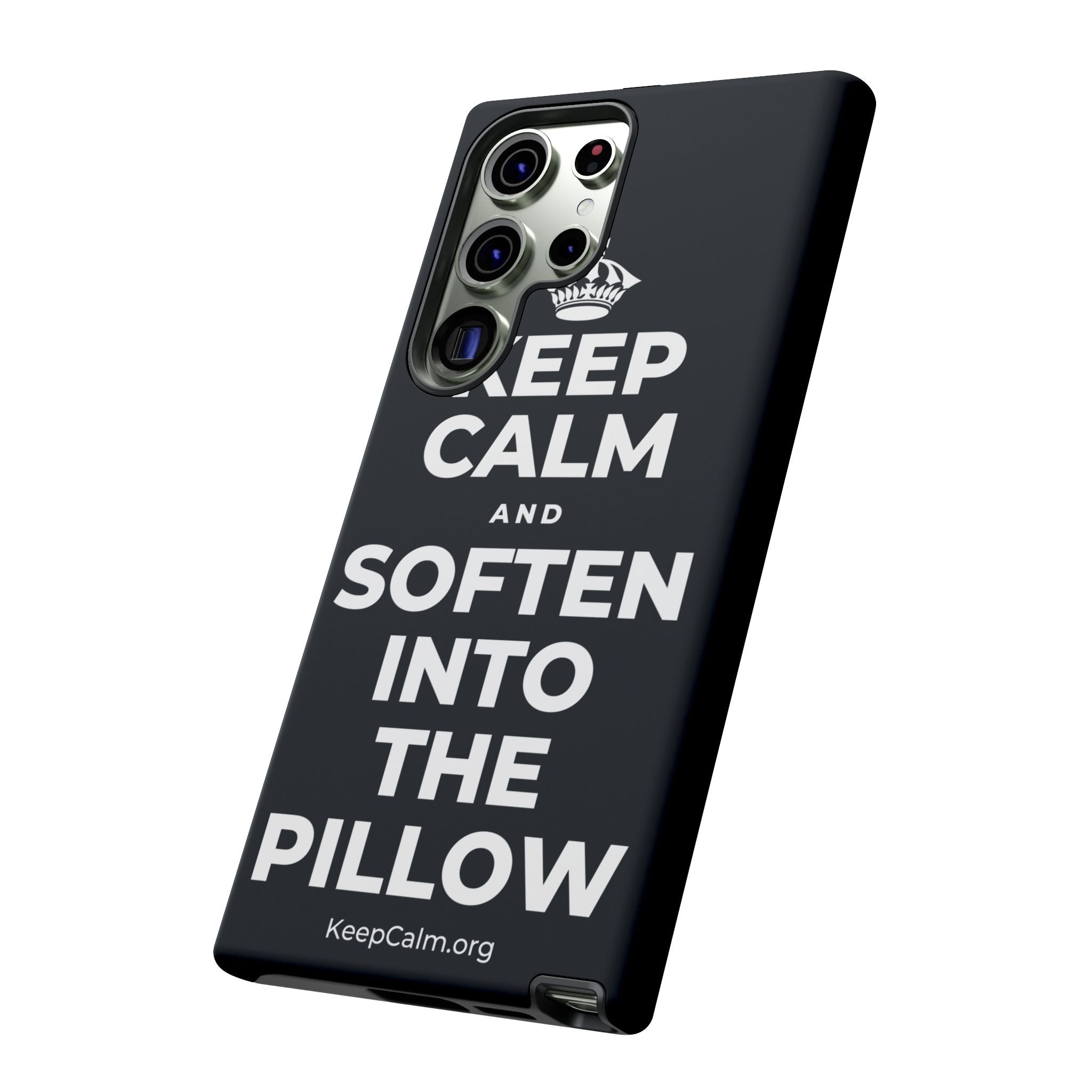 KEEP CALM AND SOFTEN INTO THE PILLOW Phone Case (Dark)