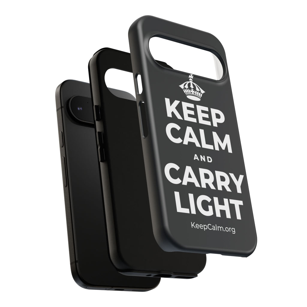 KEEP CALM AND CARRY LIGHT Phone Case (Dark)