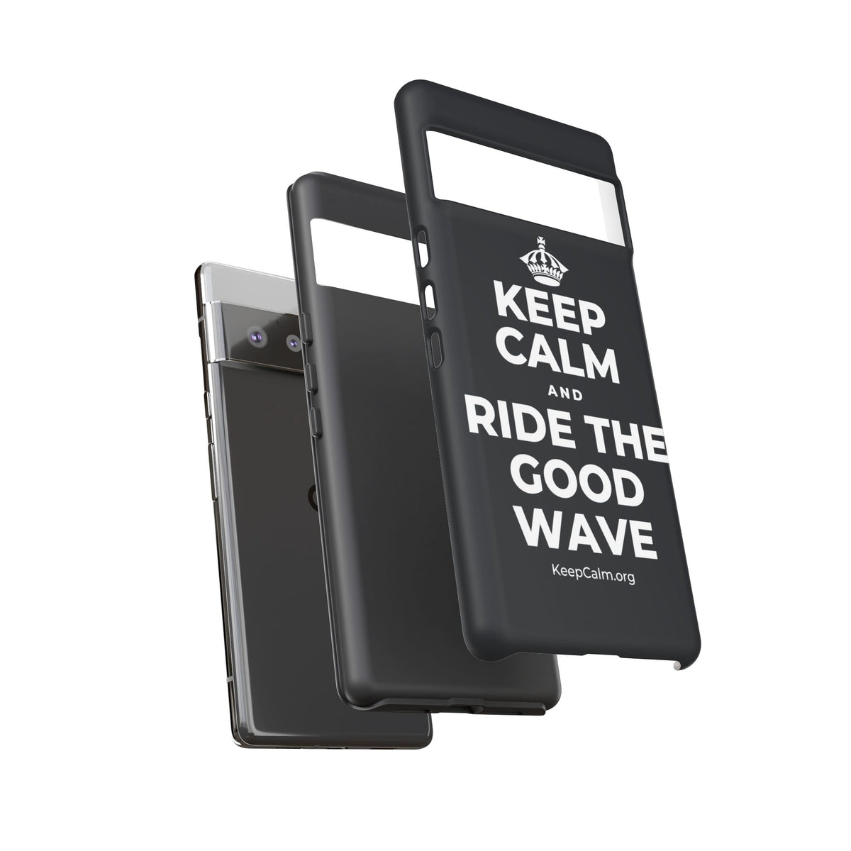 KEEP CALM AND RIDE THE GOOD WAVE Phone Case (Dark)