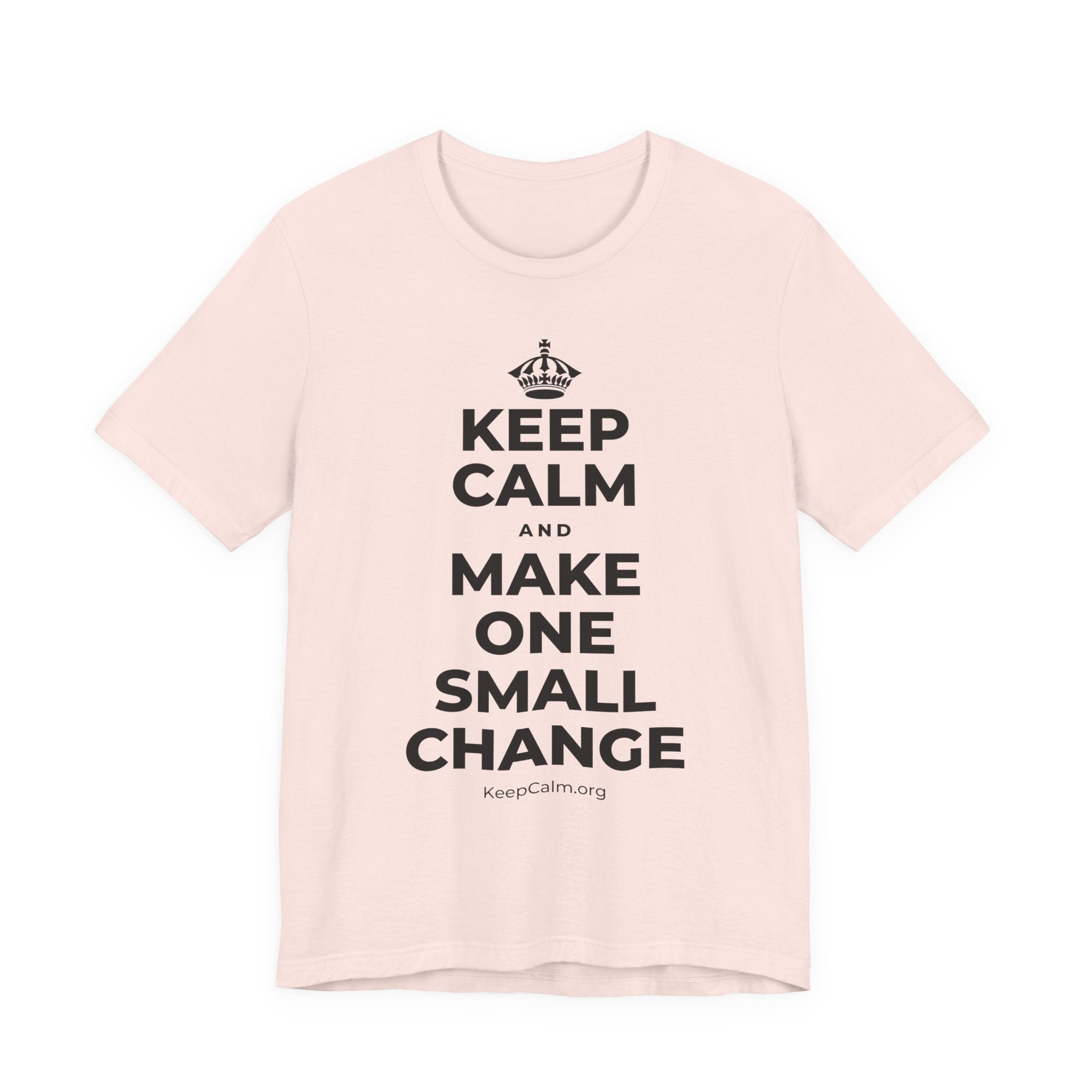 KEEP CALM AND MAKE ONE SMALL CHANGE T-Shirt (Soft Cream–Heather Mauve)