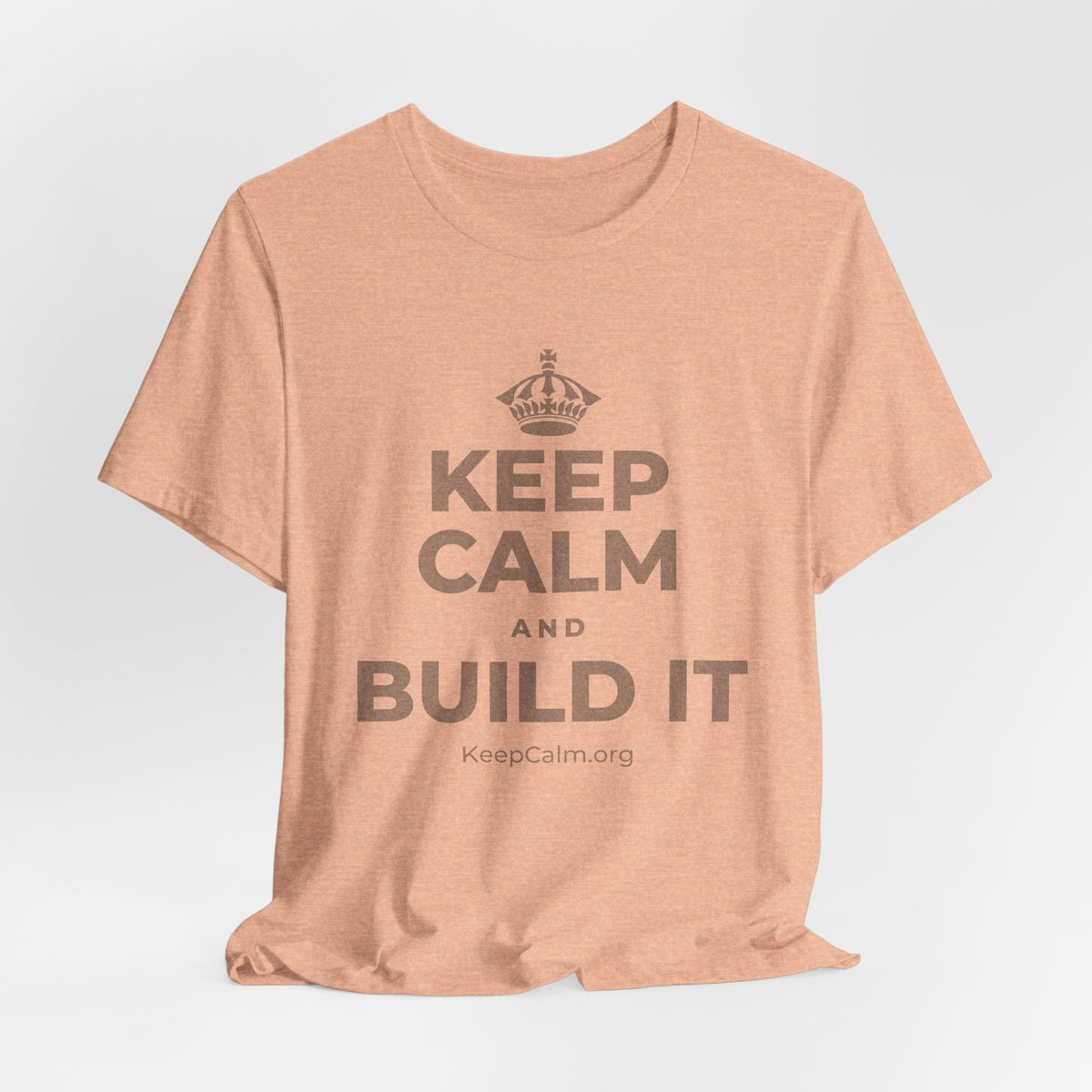 KEEP CALM AND BUILD IT T-Shirt (Soft Cream–Heather Mauve)