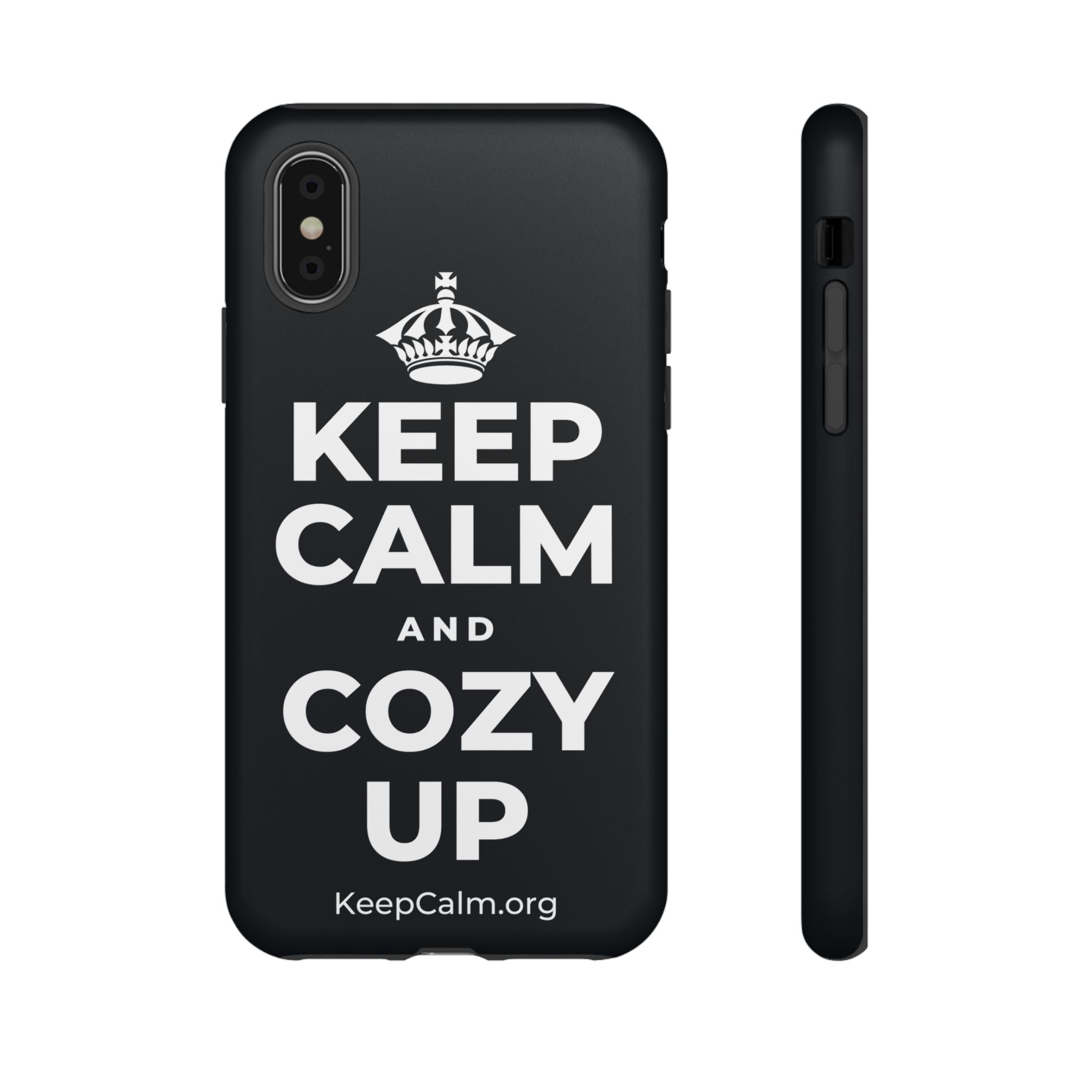 KEEP CALM AND COZY UP Phone Case (Dark)