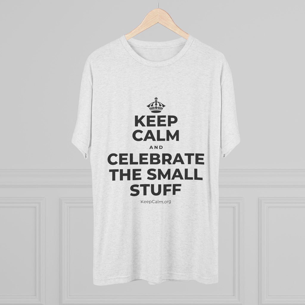 KEEP CALM AND CELEBRATE THE SMALL STUFF Tri-Blend Tee