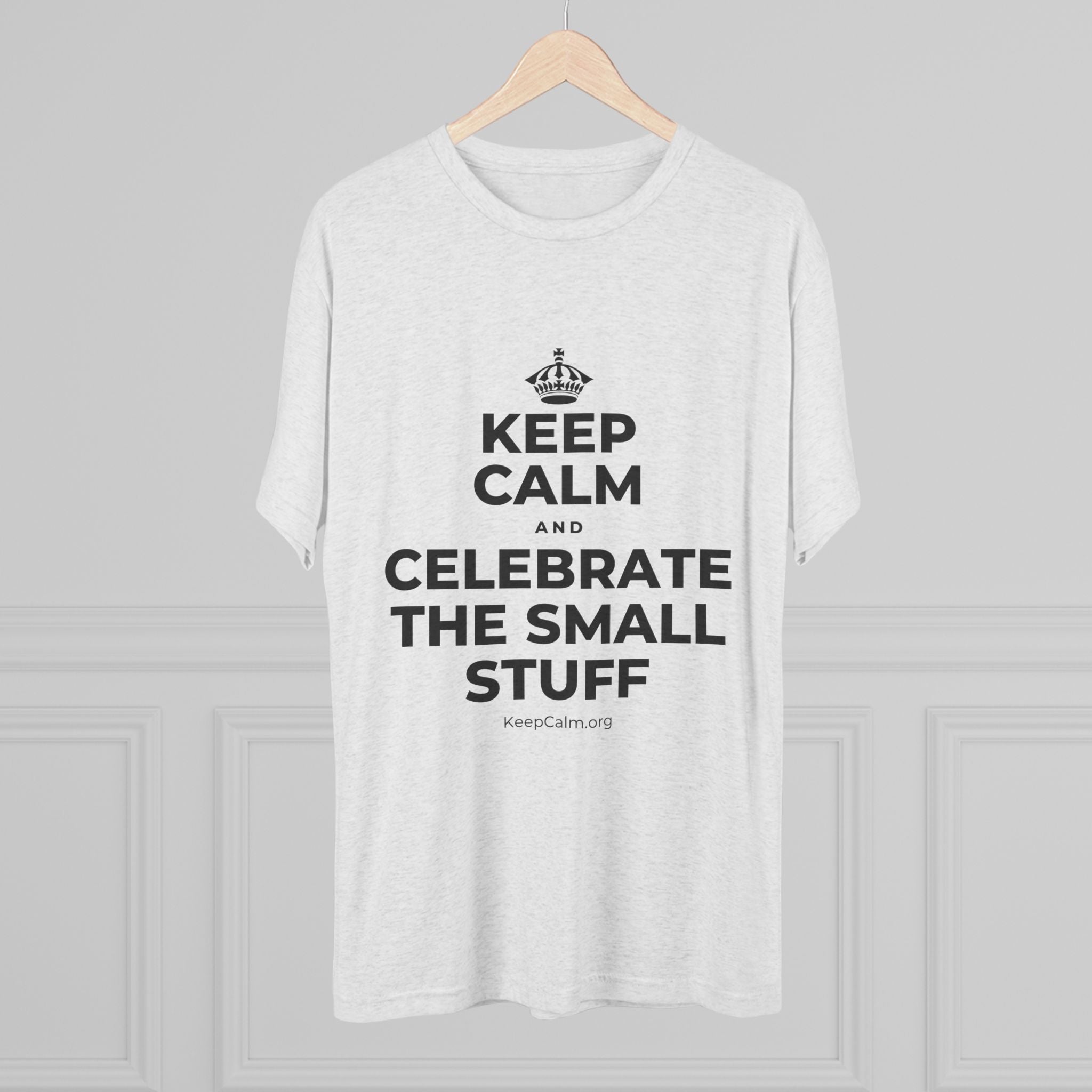 KEEP CALM AND CELEBRATE THE SMALL STUFF Tri-Blend Tee