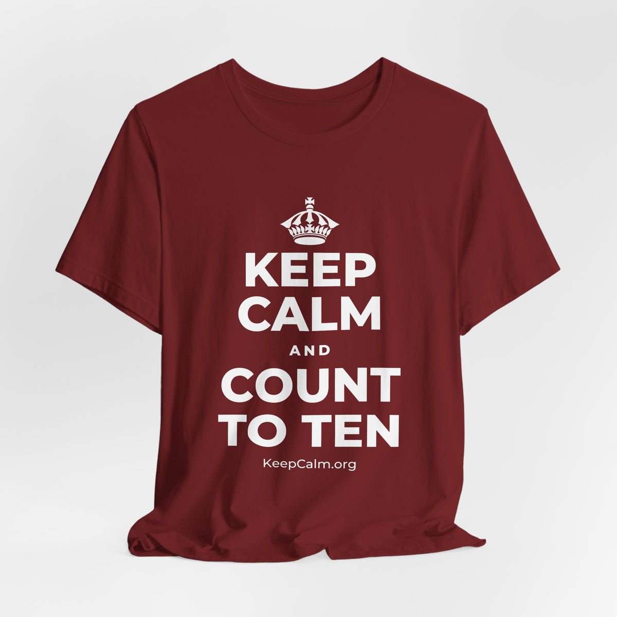 KEEP CALM AND COUNT TO TEN T-Shirt (Baby Blue–Silver)