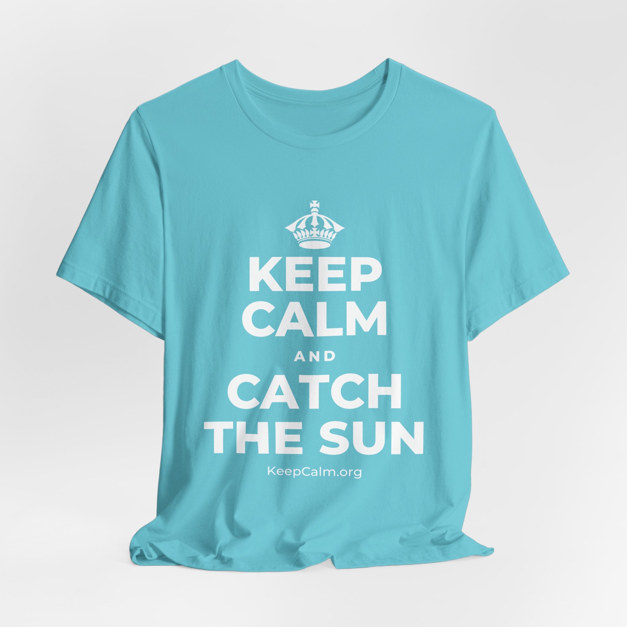 KEEP CALM AND CATCH THE SUN T-Shirt (Soft Cream–Heather Mauve)